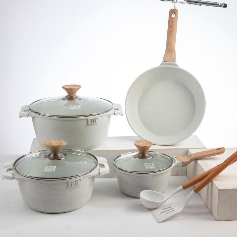 Conjunto de Utensílios de Cozinha Antiaderente MGC Russo de 13 Peças | Revestimento Antiaderente Saudável, Cozinha Completa e Econômica para Famílias Globais
