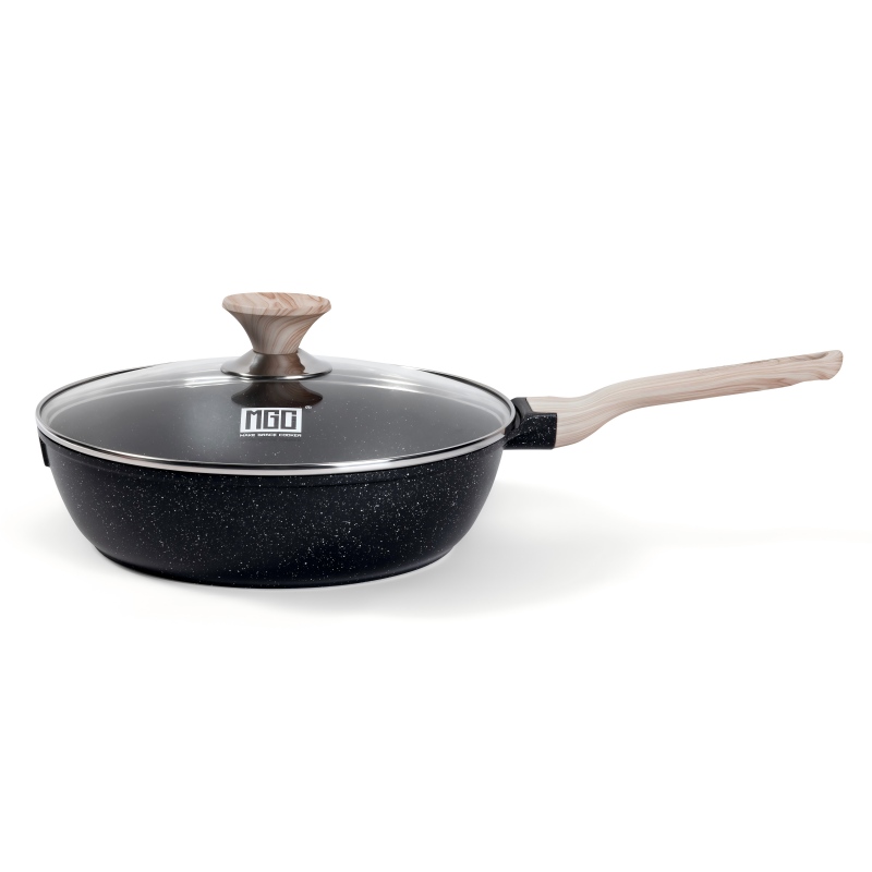 Panela para Refogar Antiaderente Estilo Russo MGC – Laterais Altas, Frigideira Multifuncional para Fritar e Cozinhar ao Vapor, Utensílio de Cozinha Ideal para Uso Doméstico