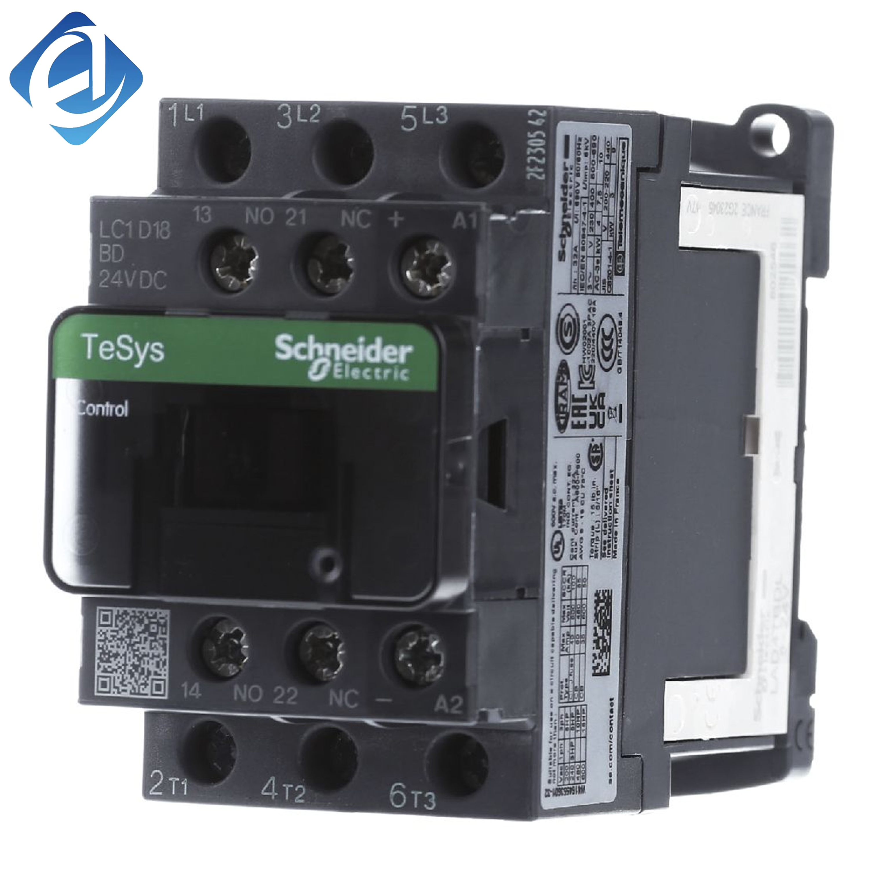 New Original LC1D18BD DC contactor. DC24V coil, stable load switching performance, long service life, used for motor start-stop control, circuit protection and automatic switch control in industrial electrical