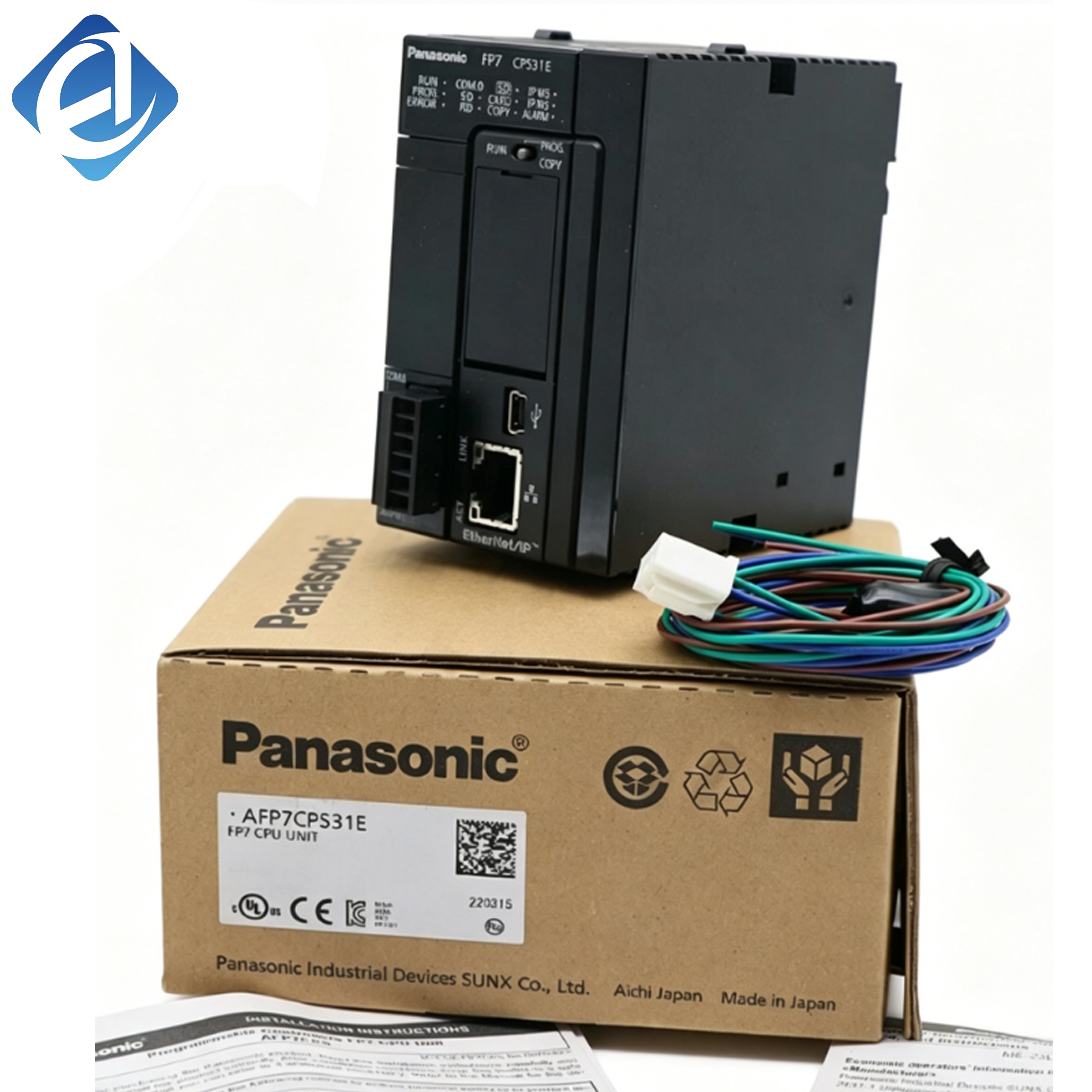 New Original AFP7CPS31E CPU Module, AFP7 SeriesHigh processing efficiency, stable system operation. Easy installation and wiring. Core control unit for industrial PLC automation systems.