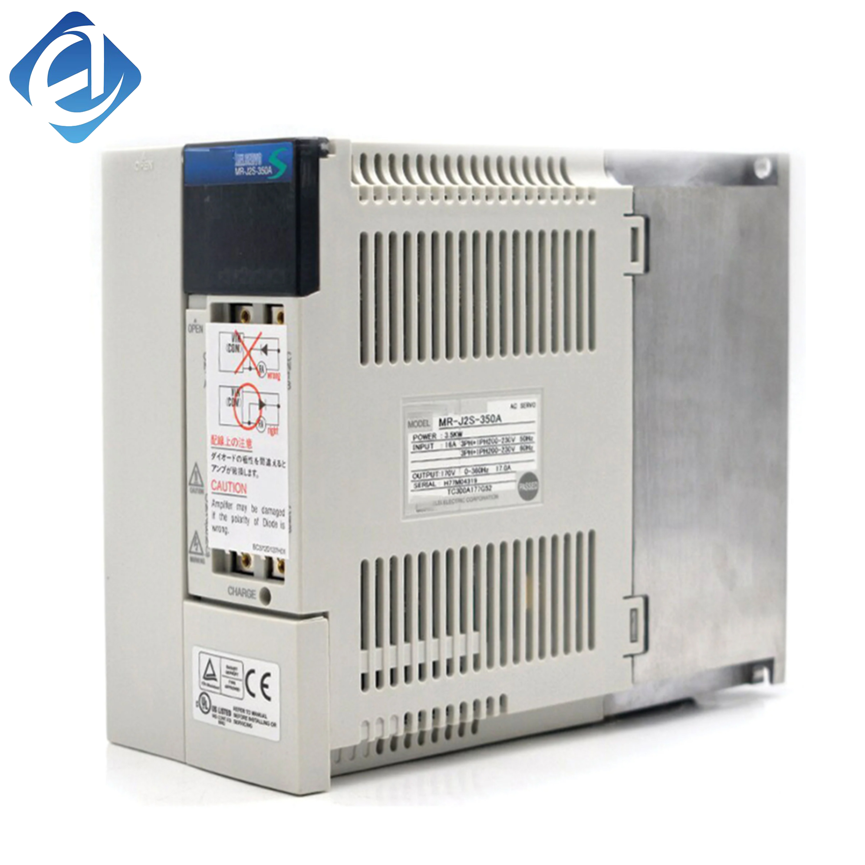New Original MR-J2-350A MELSERVO-J2 series servo amplifier with high power output. It delivers high-precision positioning, fast response and stable speed regulation performance. Built with comprehensive protection functions 
