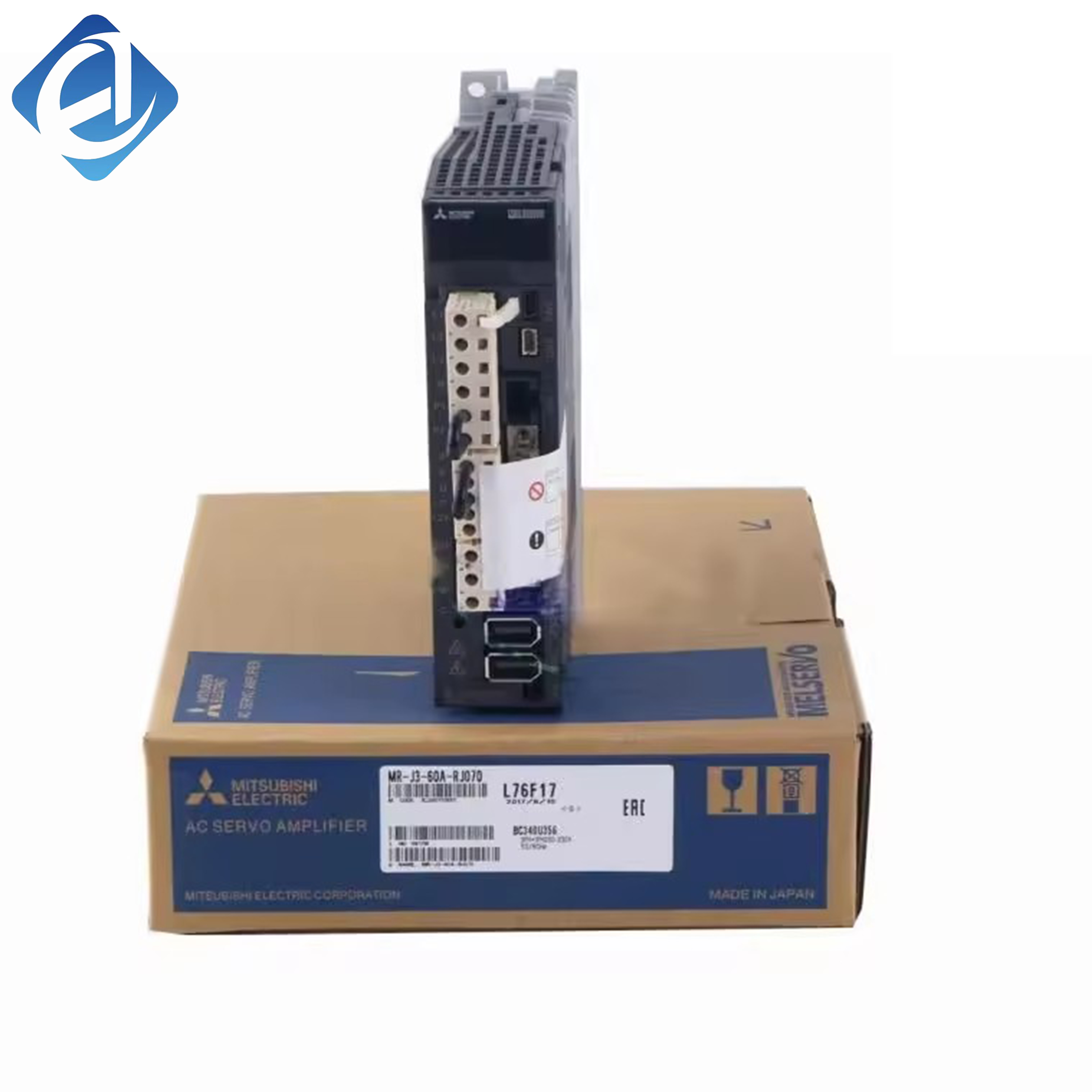 New Original MR-J3-60A-RJ070 MELSERVO J3 series 600W servo amplifier. It supports high-precision position, speed and torque control with fast dynamic response and low noise operation. Comes with comprehensive fault protection