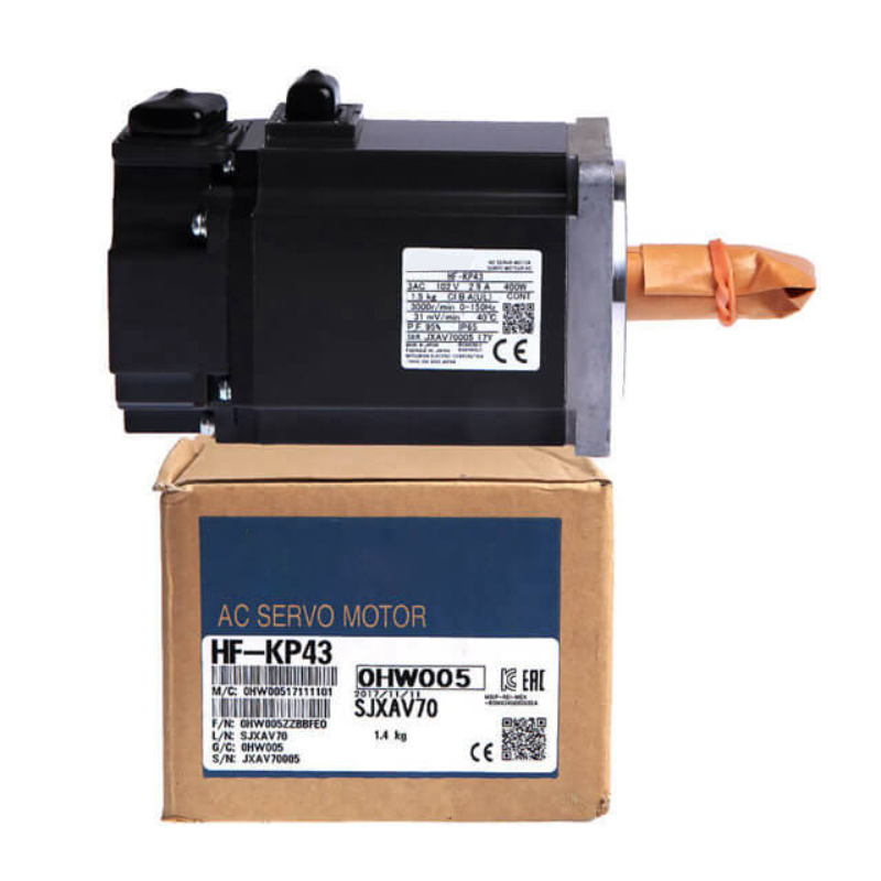 New Original HF-KP43 HF-KP series 400W low inertia servo motor. It delivers high precision positioning, smooth operation and stable torque output. Compact and lightweight design with excellent durability