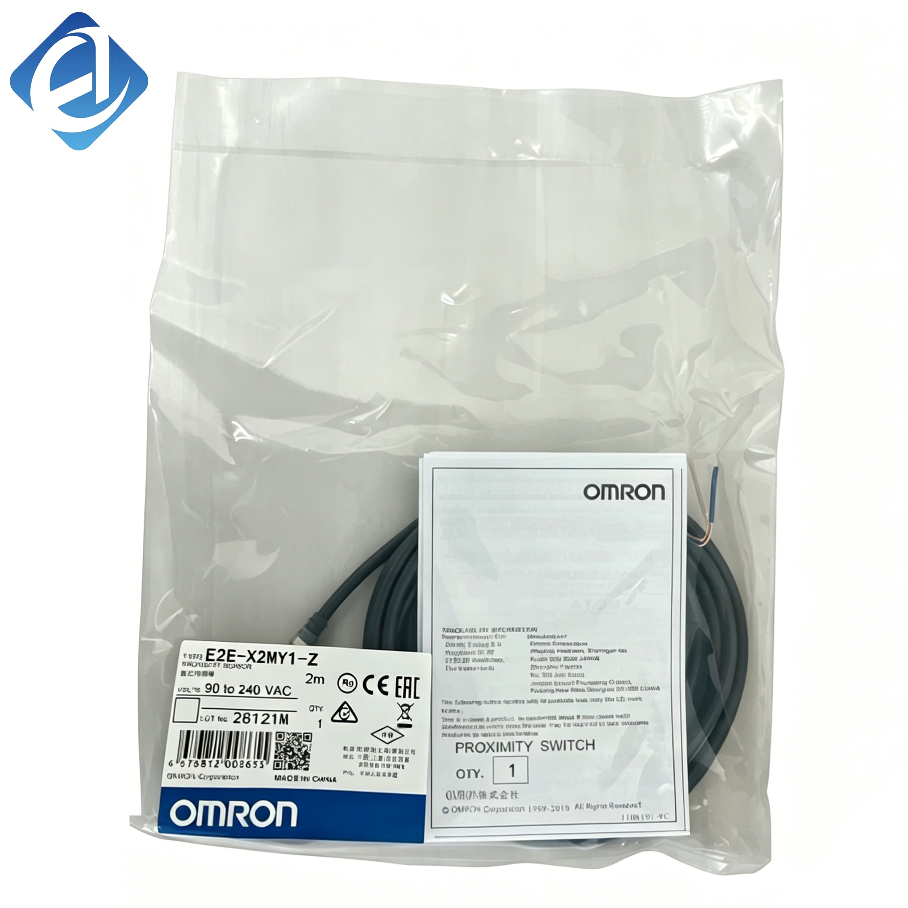 New Original E2E-X2MY1-Z Omron E2E Series Inductive Proximity Sensor, applied to metal position detection, limit sensing and counting in automated machinery.
