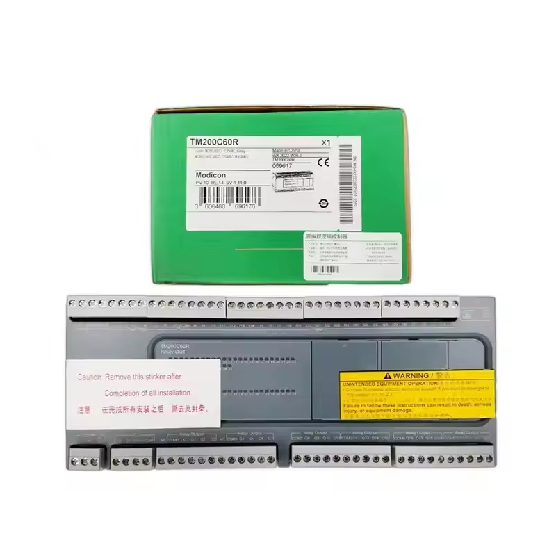 New Original TM200C60R Modicon TM200 PLC. 60 relay I/O points, stable logic operation, excellent anti-interference performance, flexible expansion and simple wiring, widely used in medium-sized automated production lines