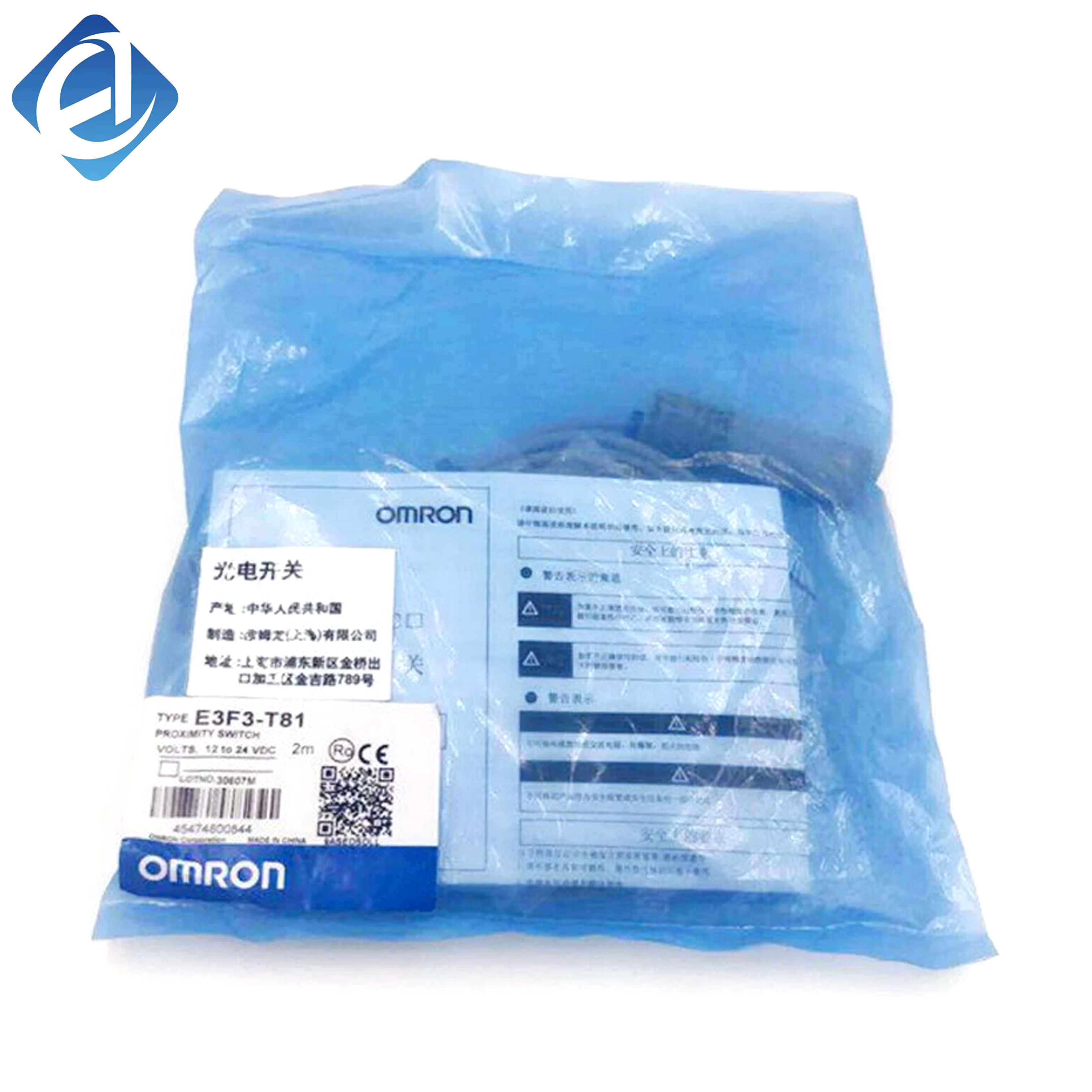 New Original E3F3-T81 Omron E3F3 Series Photoelectric Sensor, applied for workpiece detection, position limit and counting in industrial automation production lines.Adopts through-beam detection mode with long sensing range and high response speed.