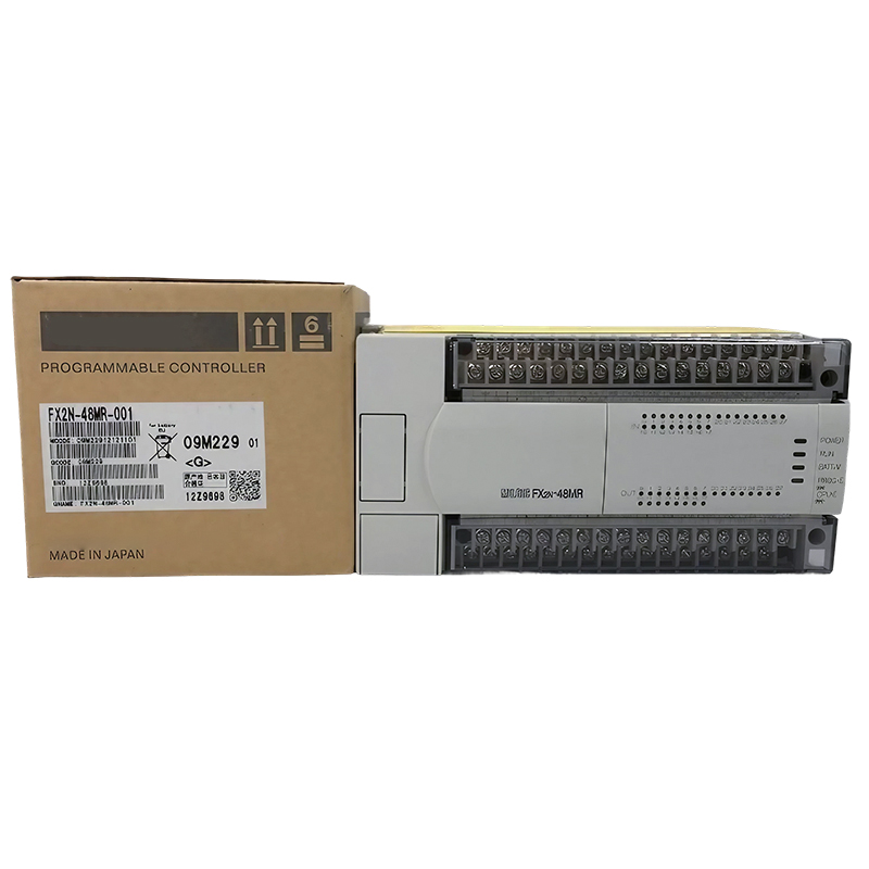 New Original FX2N-48MR-001 FX2N series 48-point relay type main unit PLC. Equipped with integrated input and relay output, supporting logic control, timing, counting and module expansion. Features stable operation
