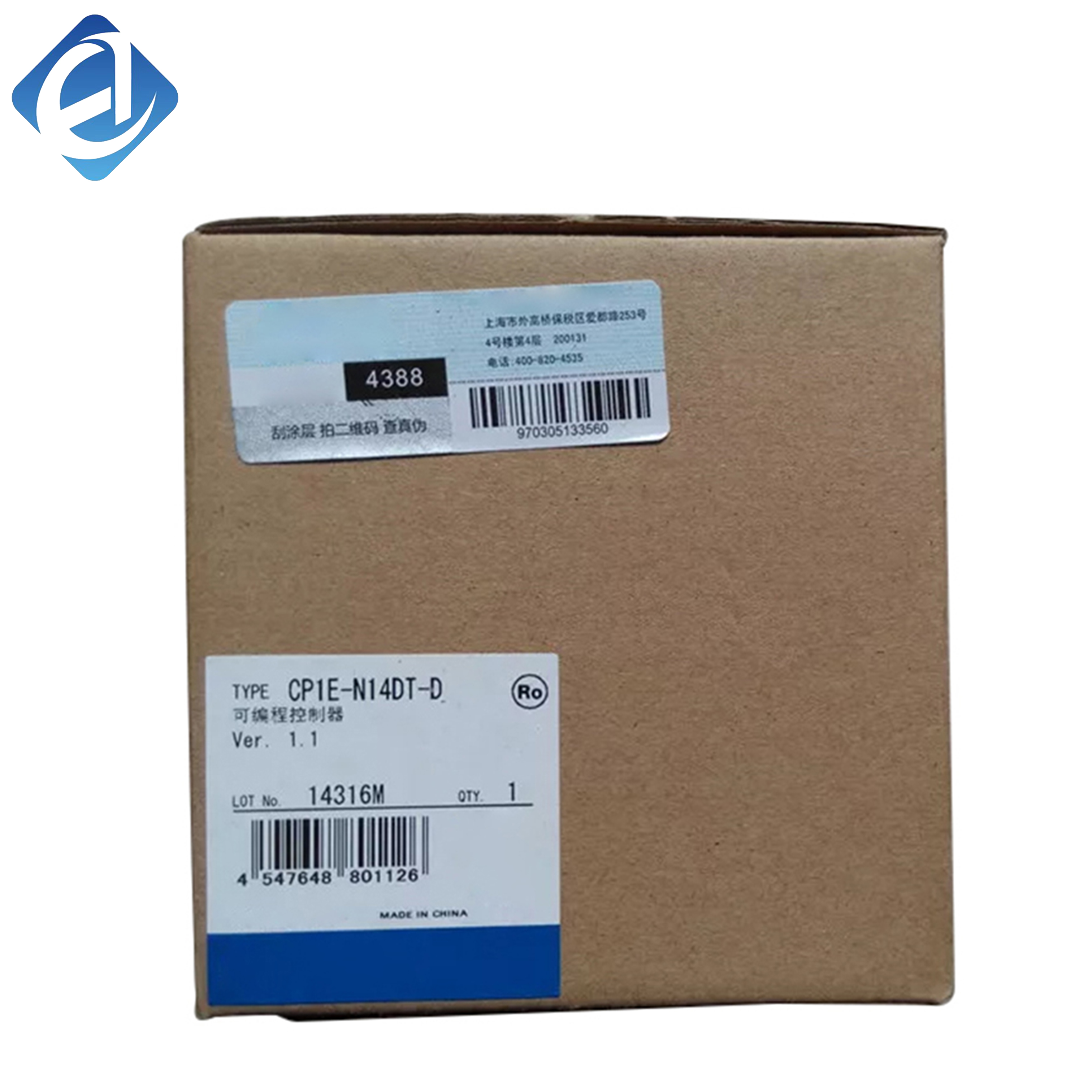 New Original Omron CP1E-N14DT-D compact PLC with 14 I/O points and transistor output. Low power consumption, high speed and strong anti-interference. Compact layout and simple wiring, fit for small automation equipment and basic industrial control.