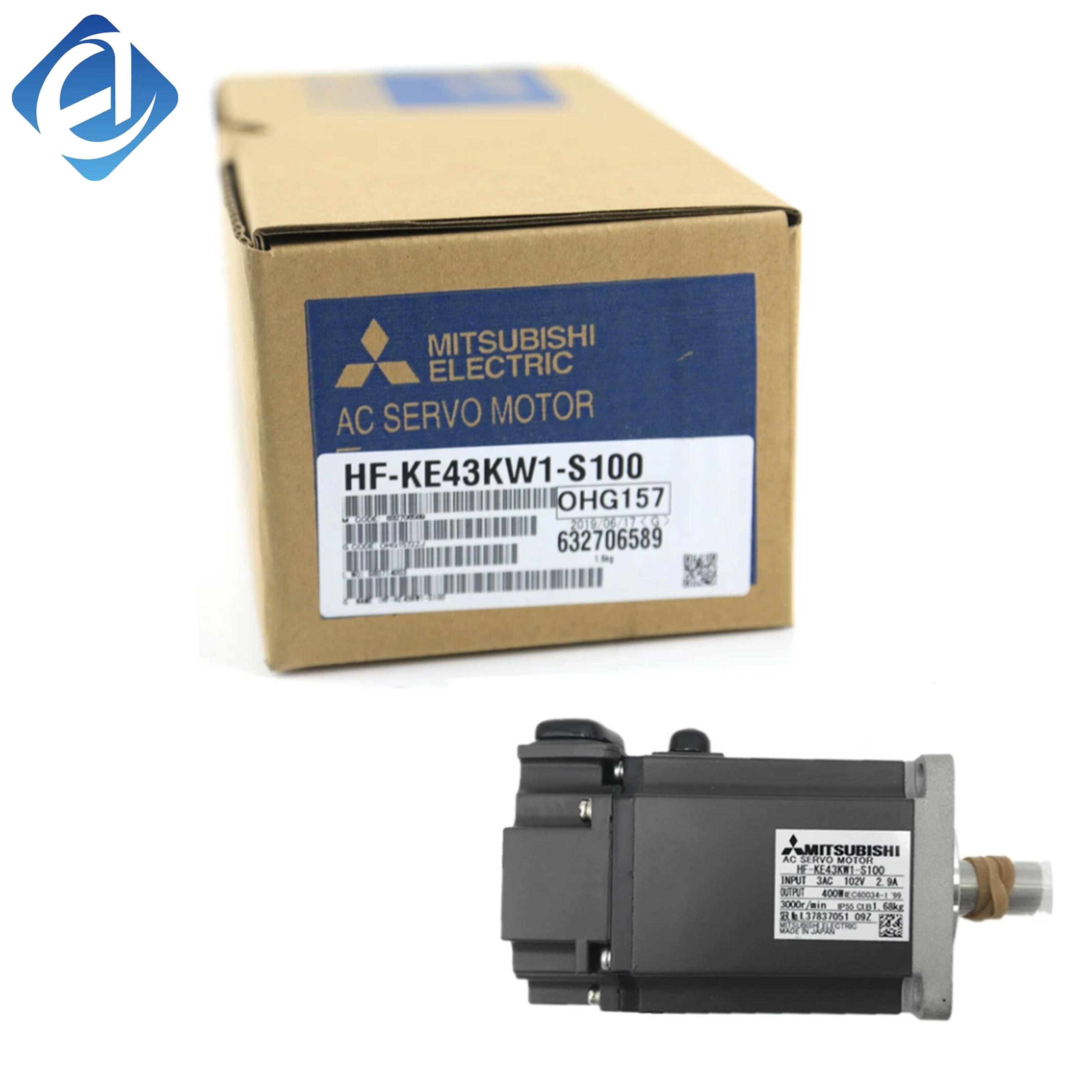 New Original HF-KE43KW1-S100 HF-KE series AC servo motor, 0.4kW. It delivers steady torque, low vibration and high positioning accuracy. Designed with durable structure and strong environmental adaptability.