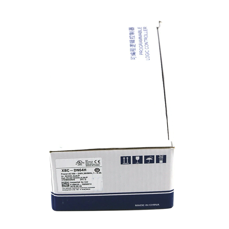 وحدة تحكُّم منطقية قابلة للبرمجة (PLC) جديدة أصلية من طراز XBC-DN64H التابعة لسلسلة LS XBC. تضم وظائف العد عالي السرعة وإخراج النبضات المدمجة، وتحتوي على ٦٤ نقطة إدخال/إخراج (I/O)، وتوفر تشغيلًا مستقرًّا وقدرة عالية على مقاومة التداخل. وتُستخدم على نطاق واسع في آلات التعبئة والتغليف.
