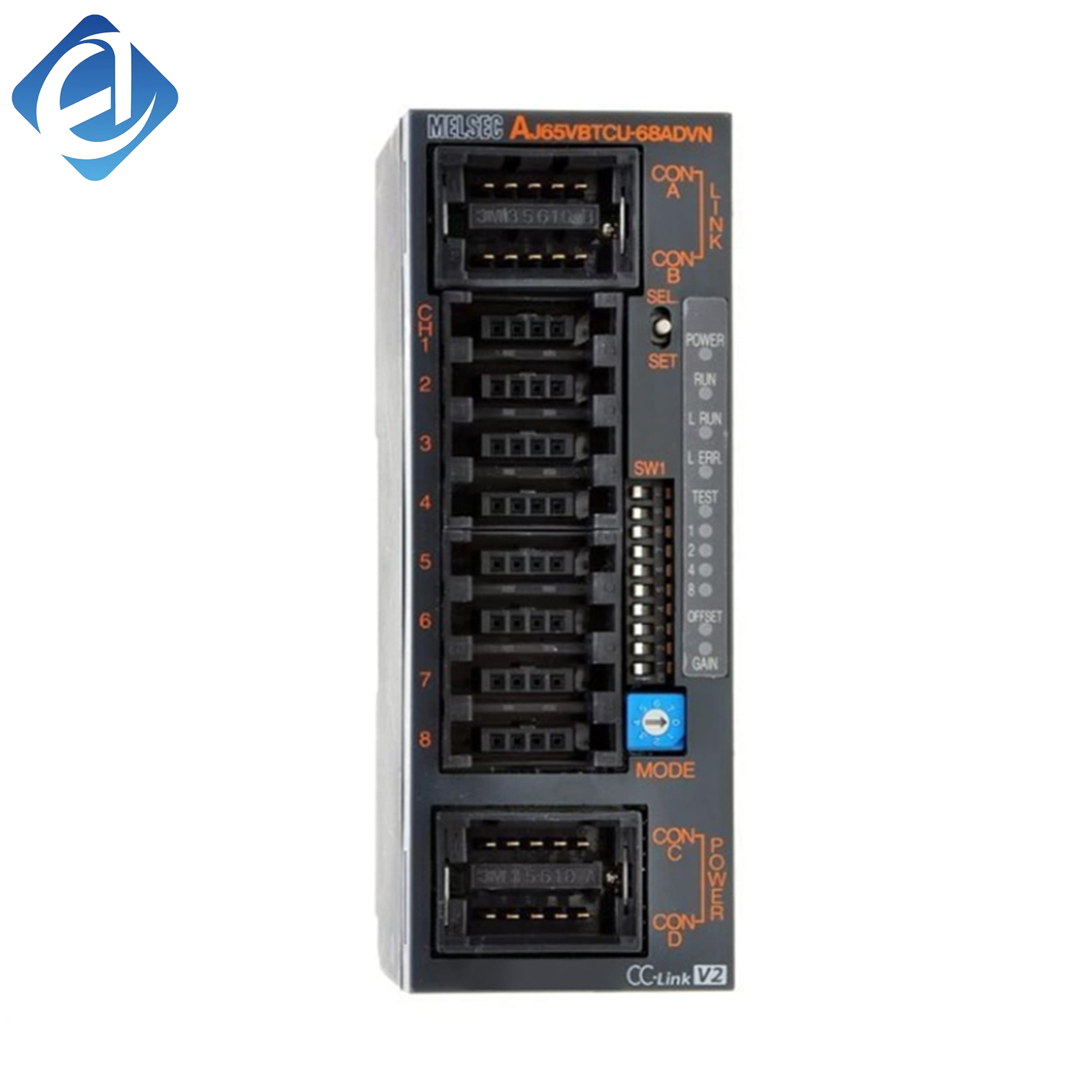 New Original AJ65VBTCU-68ADVN CC-Link series analog input module. It offers multi-channel analog signal acquisition with high conversion accuracy and stable data transmission. Built with strong anti-interference performance 