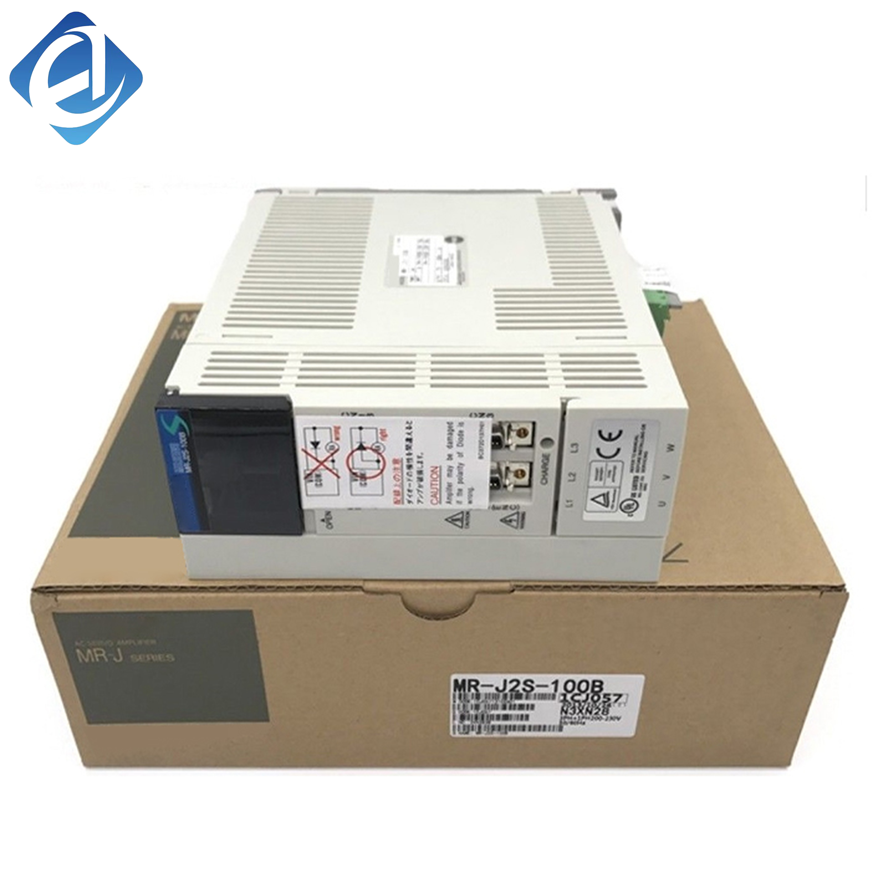 New Original MR-J2S-100B MELSERVO J2S series servo drive, 1.0kW rated power. It supports position, speed and torque control, equipped with high-speed response and comprehensive protection functions