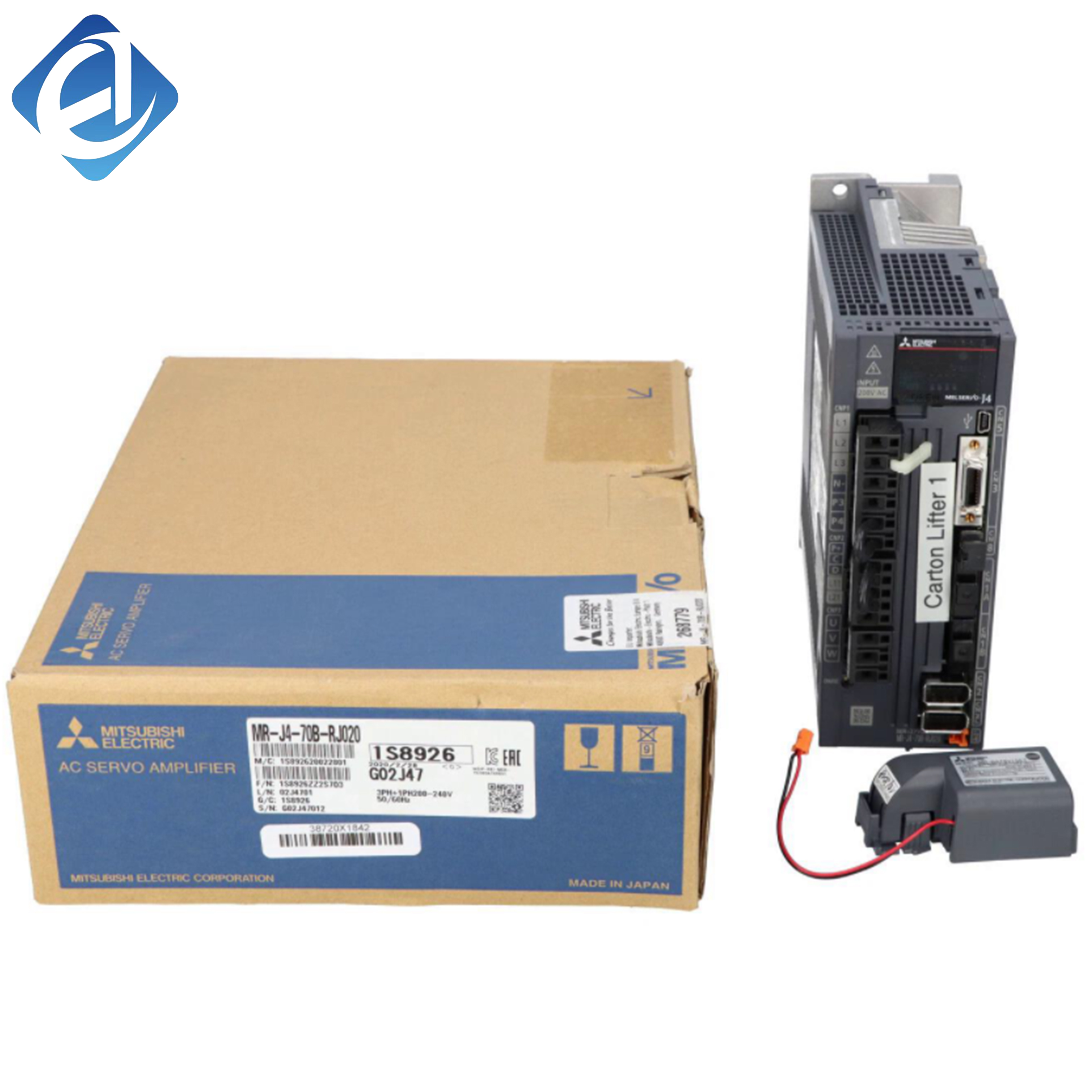 New Original MR-J4-70B-RJ020 MELSERVO-J4 series special servo amplifier, 0.7kW rated power. It provides high response, precise positioning and complete safety protection. With customized interface design