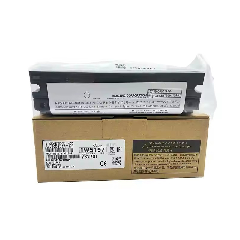 وحدة إخراج ريايلاي عن بُعد لشبكة CC-Link أصلية جديدة من طراز AJ65SBTB2N-16R، بإخراج ريايلاي ١٦ نقطة، وأداء مستقر مقاوم للتداخلات، وتُستخدم على نطاق واسع في أنظمة التحكم الآلي الصناعي الموزَّعة.