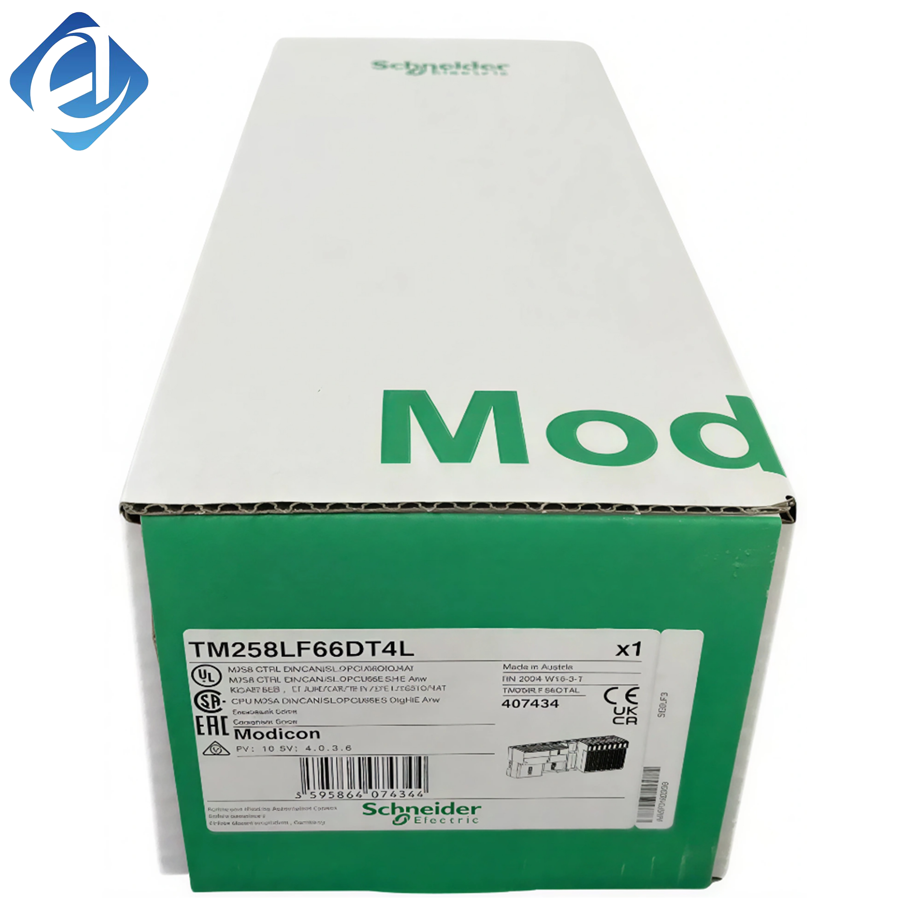 New Original TM258LF66DT4L TM258LF66DT4L Modicon M258 PLC. 24V DC supply, 66 discrete I/O & 4 analog channels, Ethernet/CANopen multi-network communication, high-speed signal processing, applied to packaging, conveying equipment