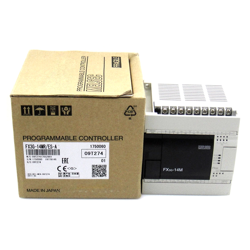 وحدة تحكم منطقية قابلة للبرمجة (PLC) جديدة وأصلية من سلسلة FX3G-14MR/ES-A. أداء موثوق في التحكم المنطقي. تُطبَّق في المعدات الأوتوماتيكية الصغيرة للتشغيل بالبرنامج والتحكم في ربط المعدات.