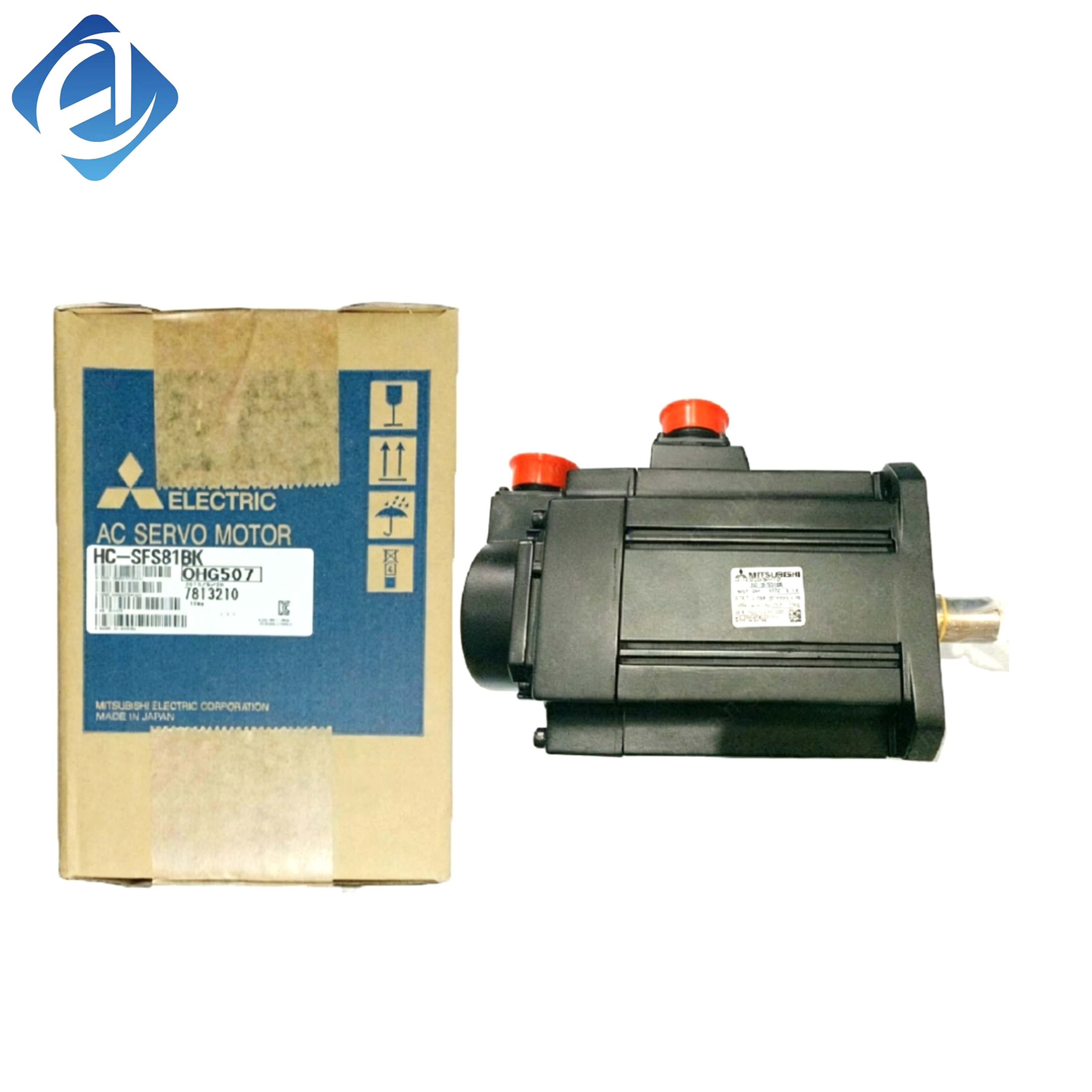 New Original HC-SFS52BK MELSERVO series AC servo motor, 0.5kW rated power, with key shaft and brake structure. Features high torque, low noise and precise positioning performance. Matches MR-J2S drives, widely used in automated machinery
