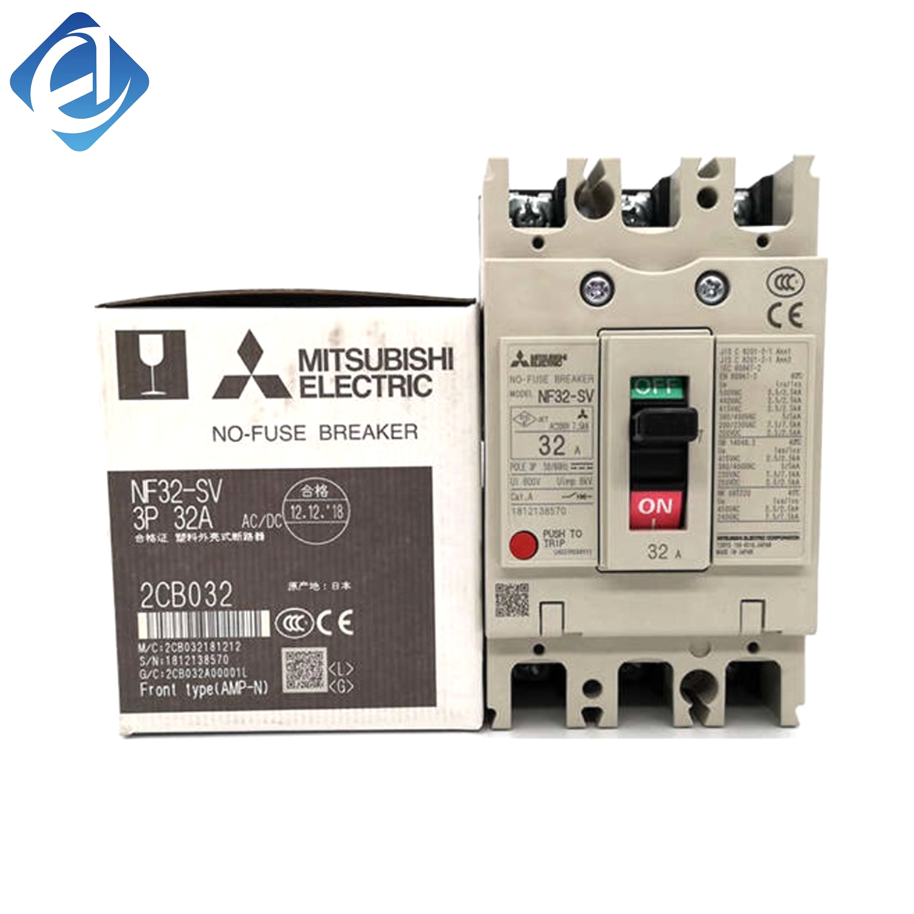 New Original NF32-SV WS-V series molded case circuit breaker with 30AF frame size. It provides overcurrent, short circuit and motor protection, supports AC/DC voltage with stable breaking capacity. Compact size