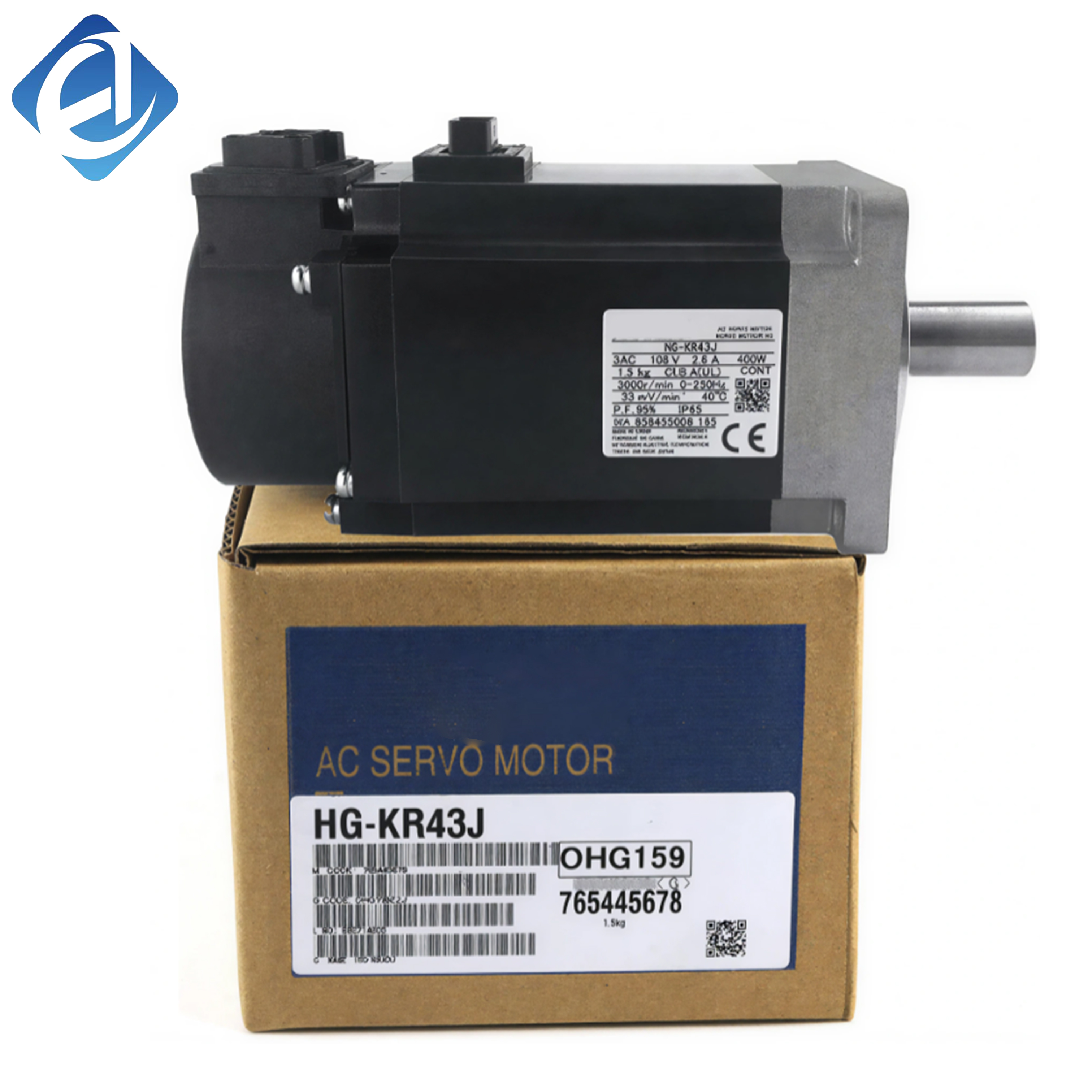 New Original HG-KR43J HG-KR series low inertia AC servo motor, 0.4kW. It features compact structure, high response speed and stable torque output. Matches perfectly with MR-JE series servo drives for precise positioning control