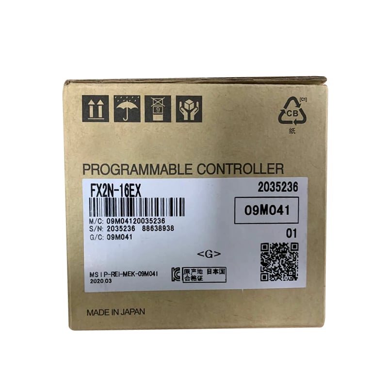 New Original FX2N-16EX FX2N series digital input module. 16-point input design, collects external sensor signals and transmits to PLC for logic control in industrial automation systems.