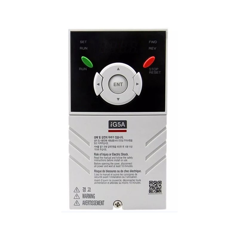 New Original SV004IG5A-2 IG5A series 0.4kW single-phase compact inverter. It adopts V/F control mode, with low noise operation and complete overvoltage, overcurrent and overload protection. Small size and simple parameter setting