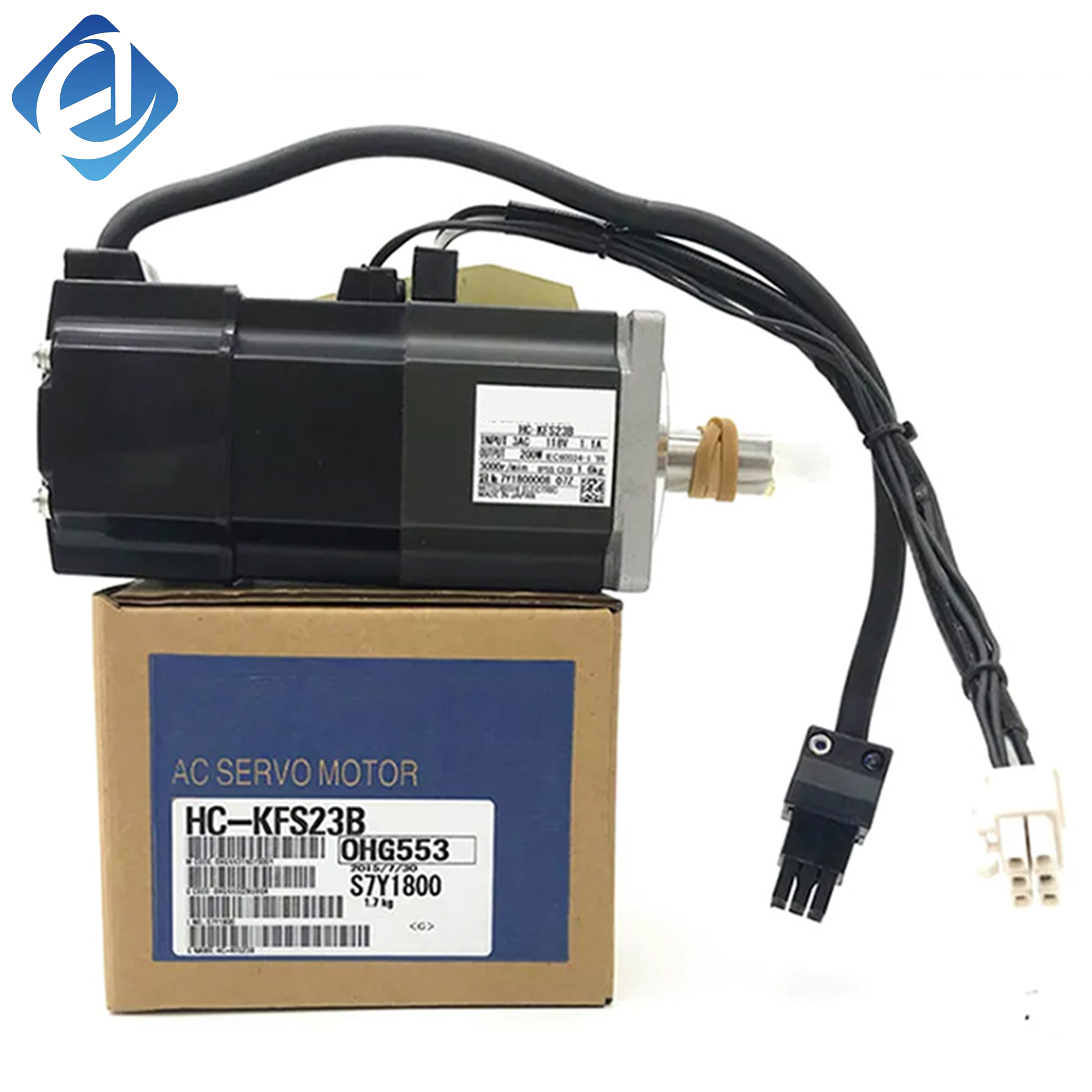 New Original HC-KFS23B HC-KFS series servo motor, 0.2kW with built-in brake. It offers high-precision positioning, low noise and steady torque output, compact and durable. Perfectly compatible with MR-J2S series drives