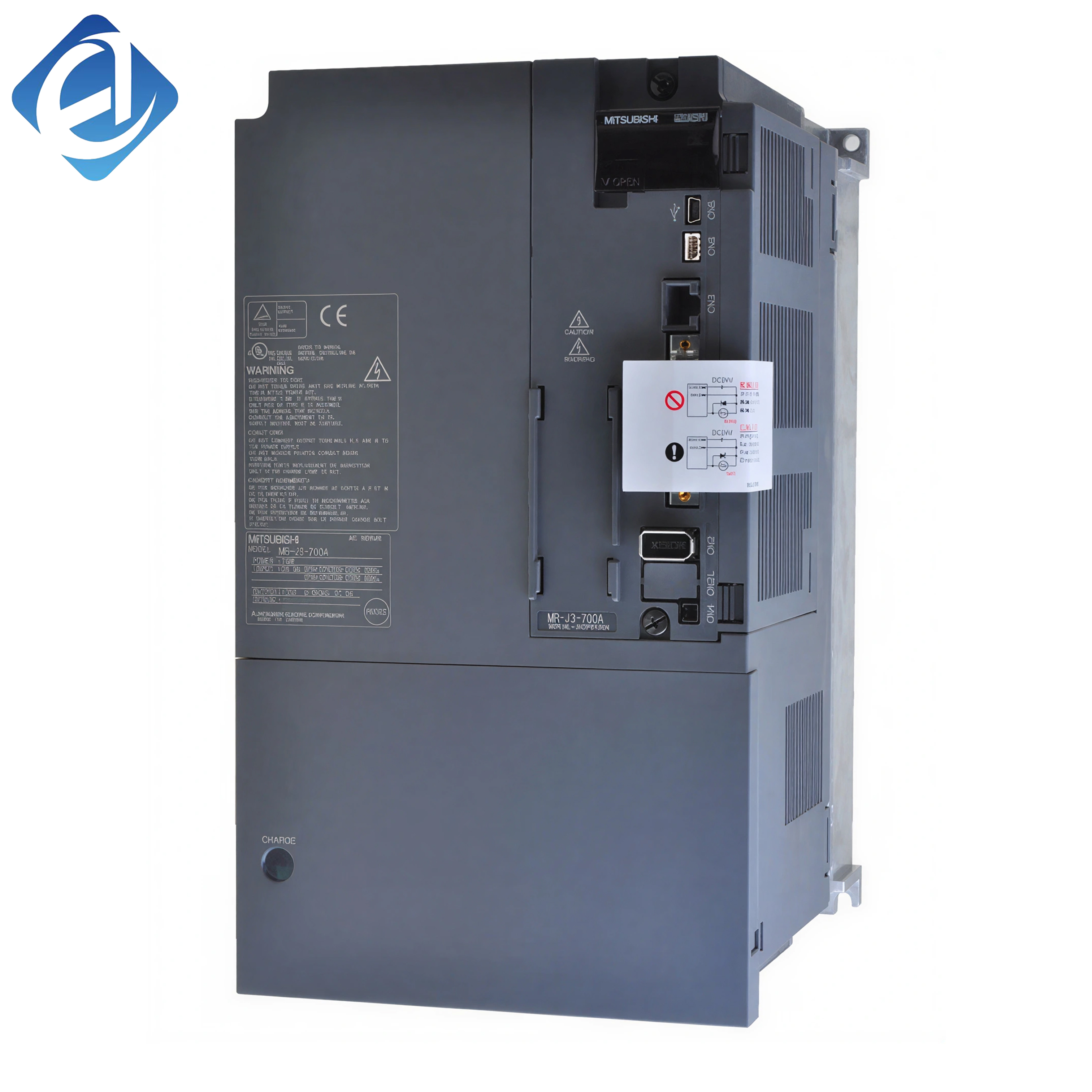 New Original MR-J3-700A belongs to MELSERVO-J3 series servo drive with 7KW power. It supports high-precision positioning, speed and torque control, equipped with comprehensive protection functions. It features fast response, stable operation