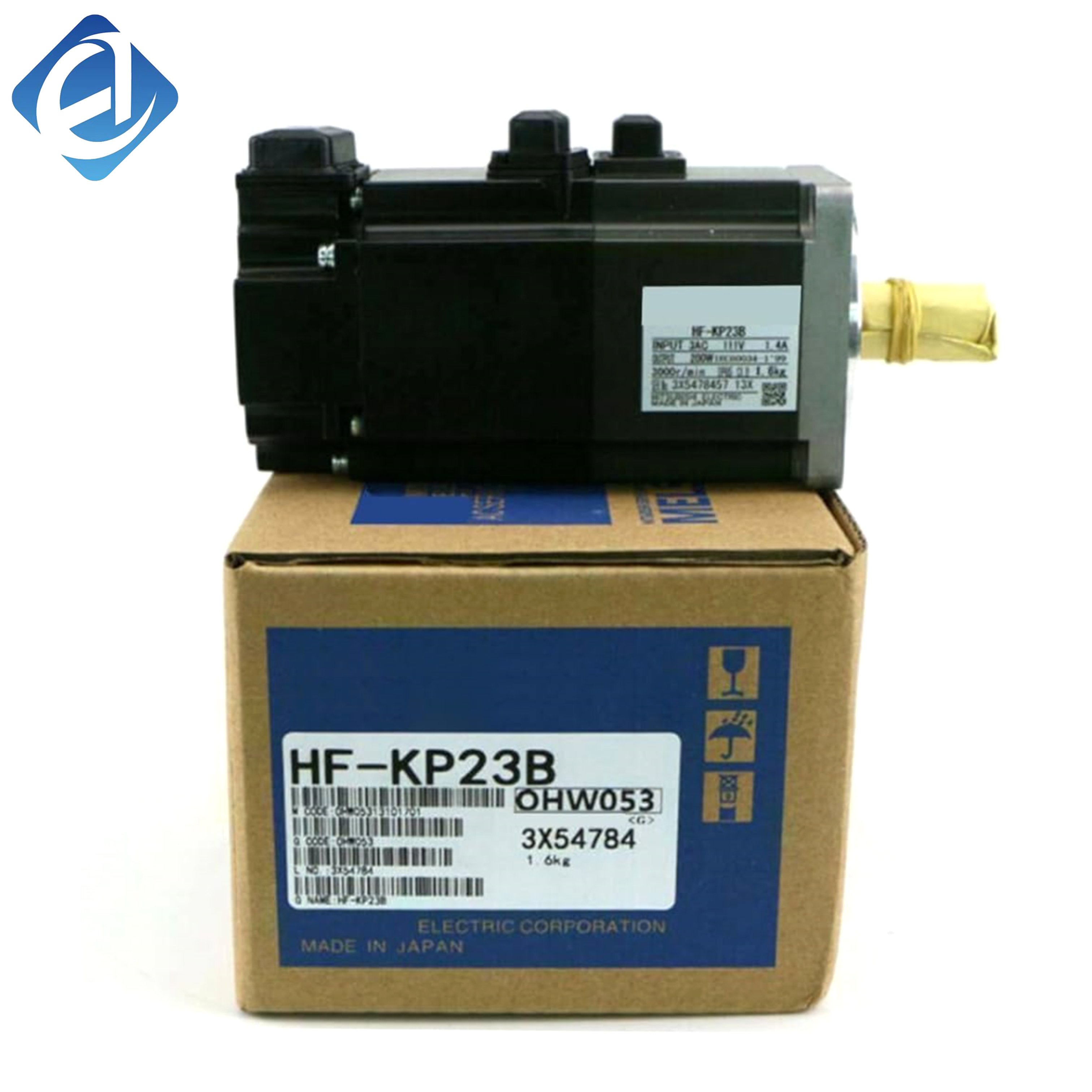 New Original HF-KP23B HF-KP series 200W low-inertia servo motor with brake. It offers high-precision positioning, smooth rotation and stable torque output, featuring compact structure and durable performance