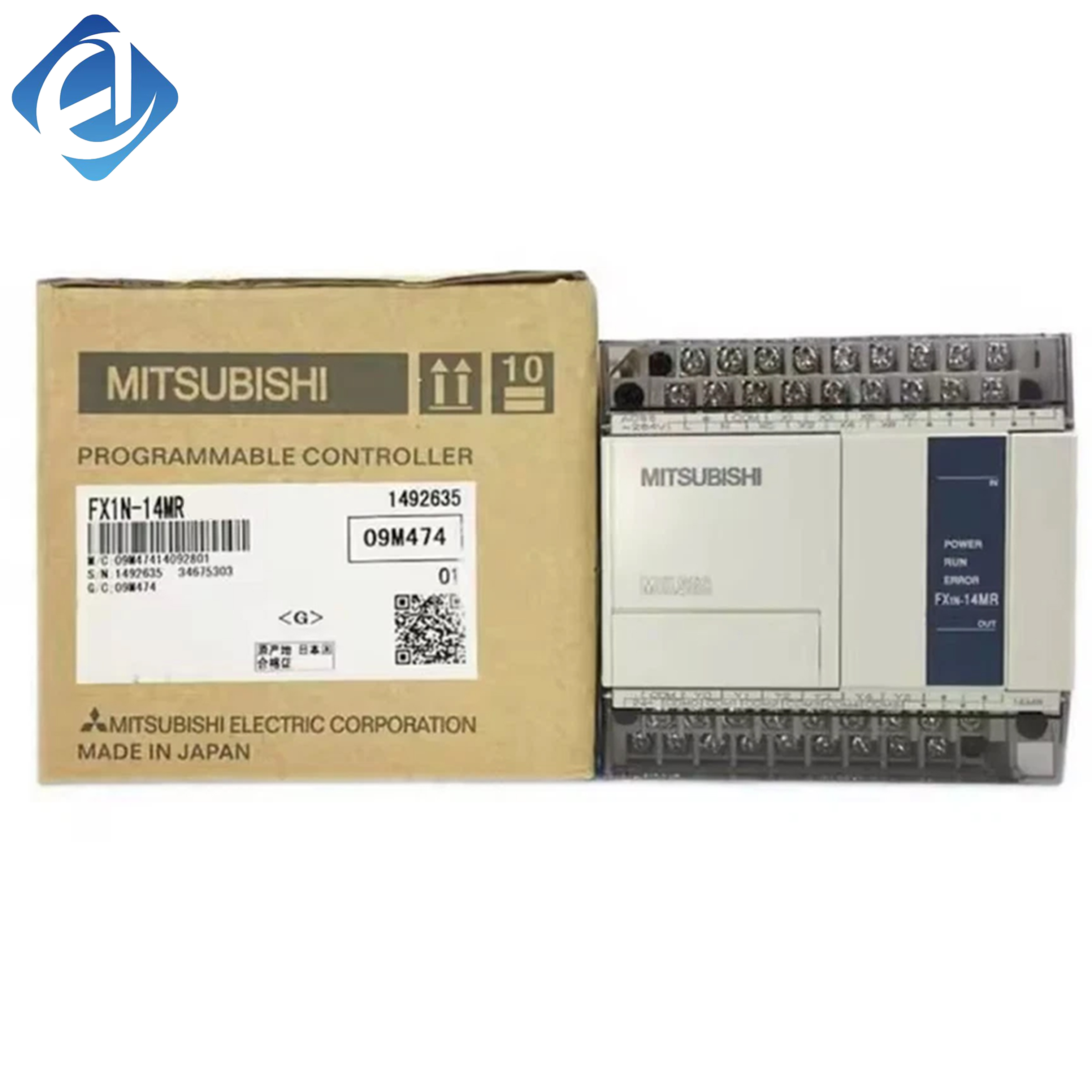 New Original FX1N-14MR FX1N series compact PLC main unit. It has 8 DC inputs and 6 relay outputs, supporting basic logic control and simple instruction programming. With stable performance