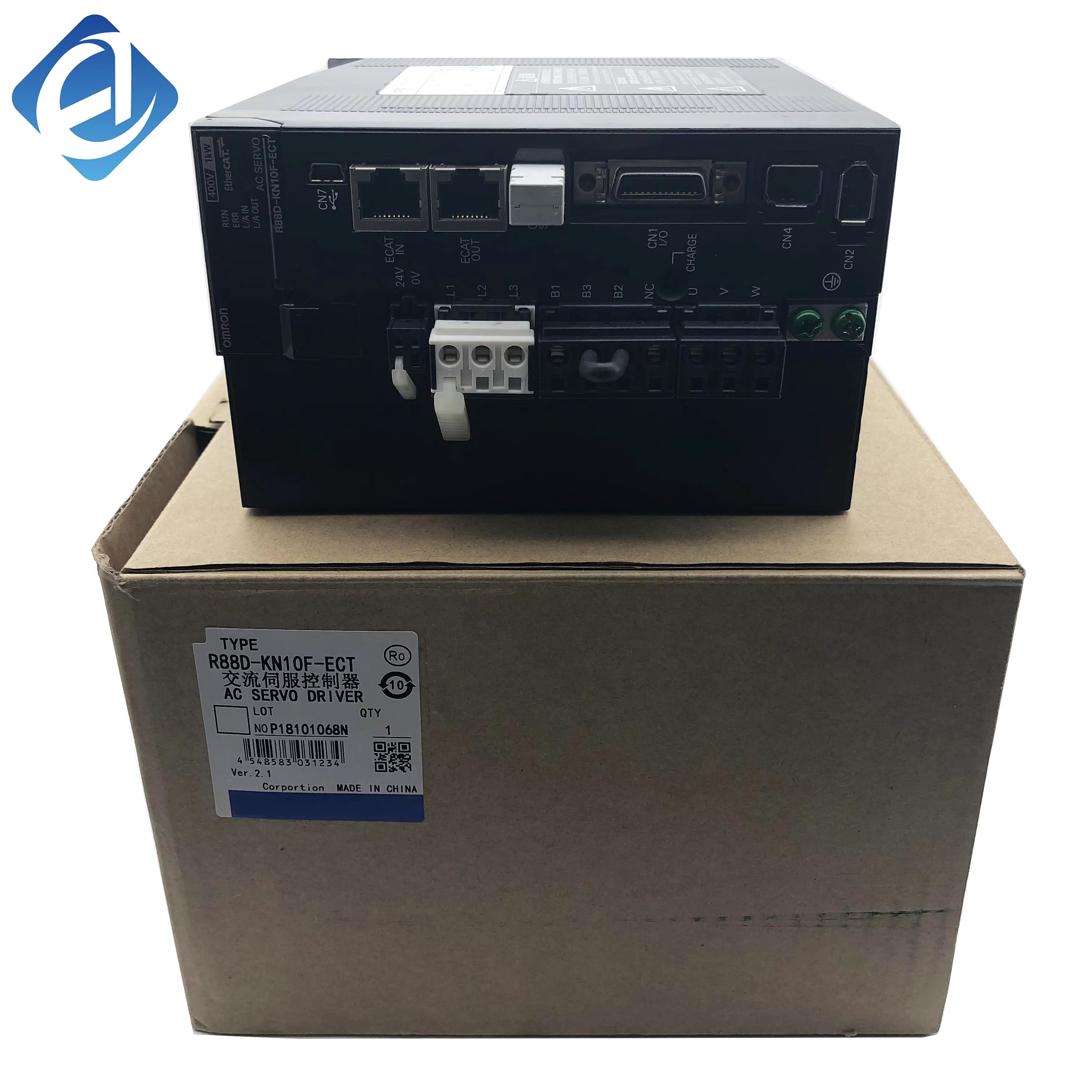 New Original R88D-KN10F-ECT Omron R88D-KN series servo drive, matched with R88M servo motor for high-precision speed, torque and positioning motion control in automated equipment.