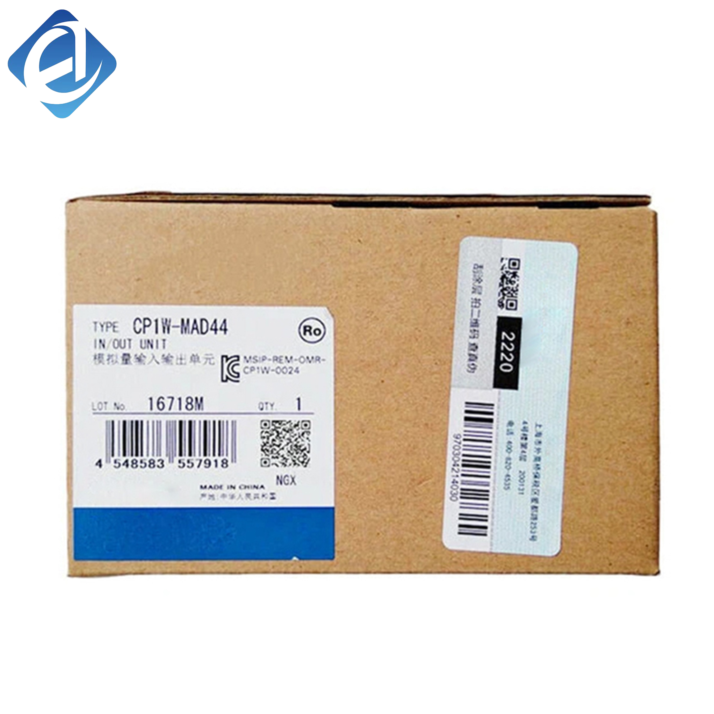 New Original CP1W-MAD44 Omron CP1W Series Analog Input Output Module, used for analog signal collection and analog quantity control in CP1E/CP1L PLC systems.