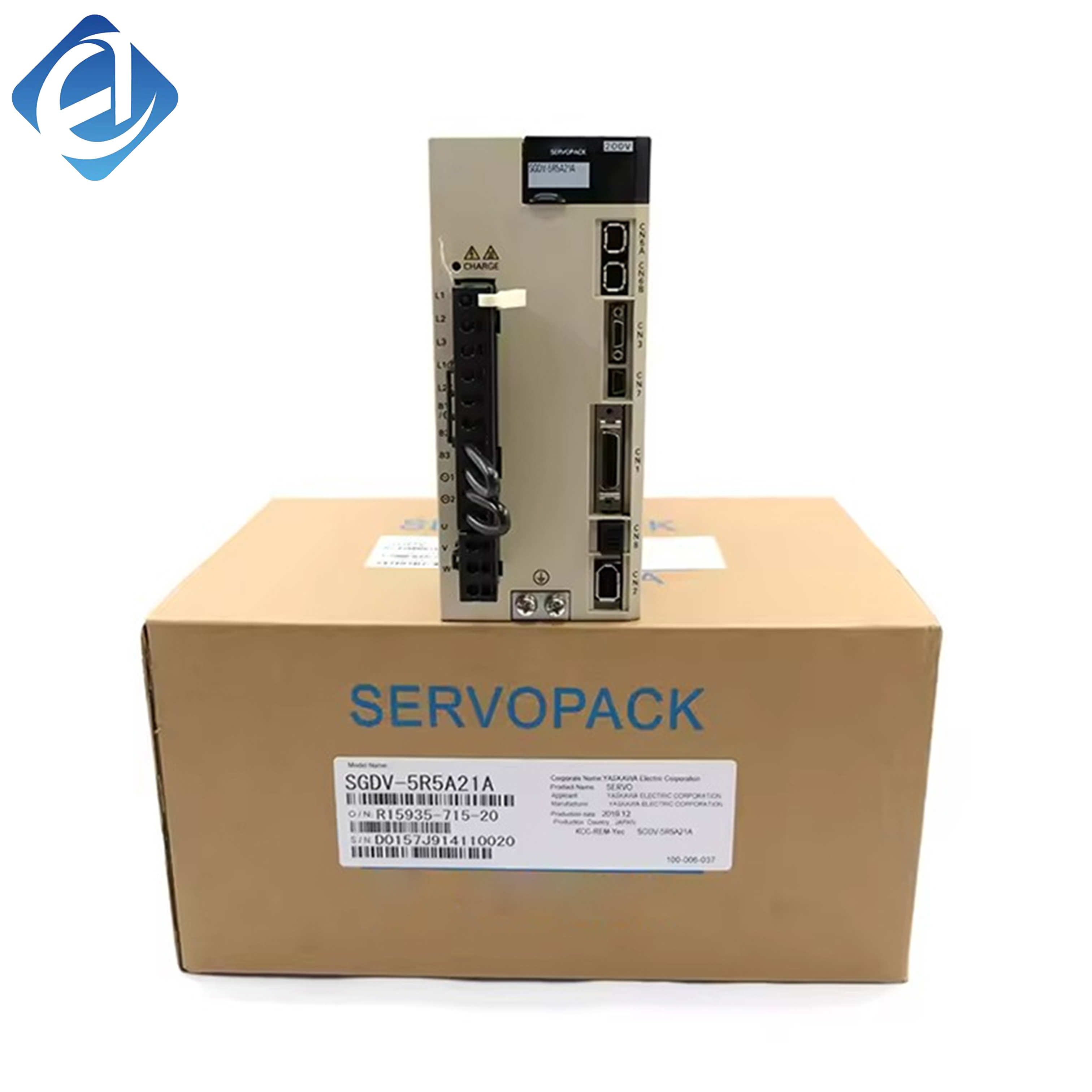 New Original SGDV-5R5A01A Yaskawa Sigma V SGDV series servo drive, matched with servo motors for precise position, speed and torque control in industrial automation motion control systems.