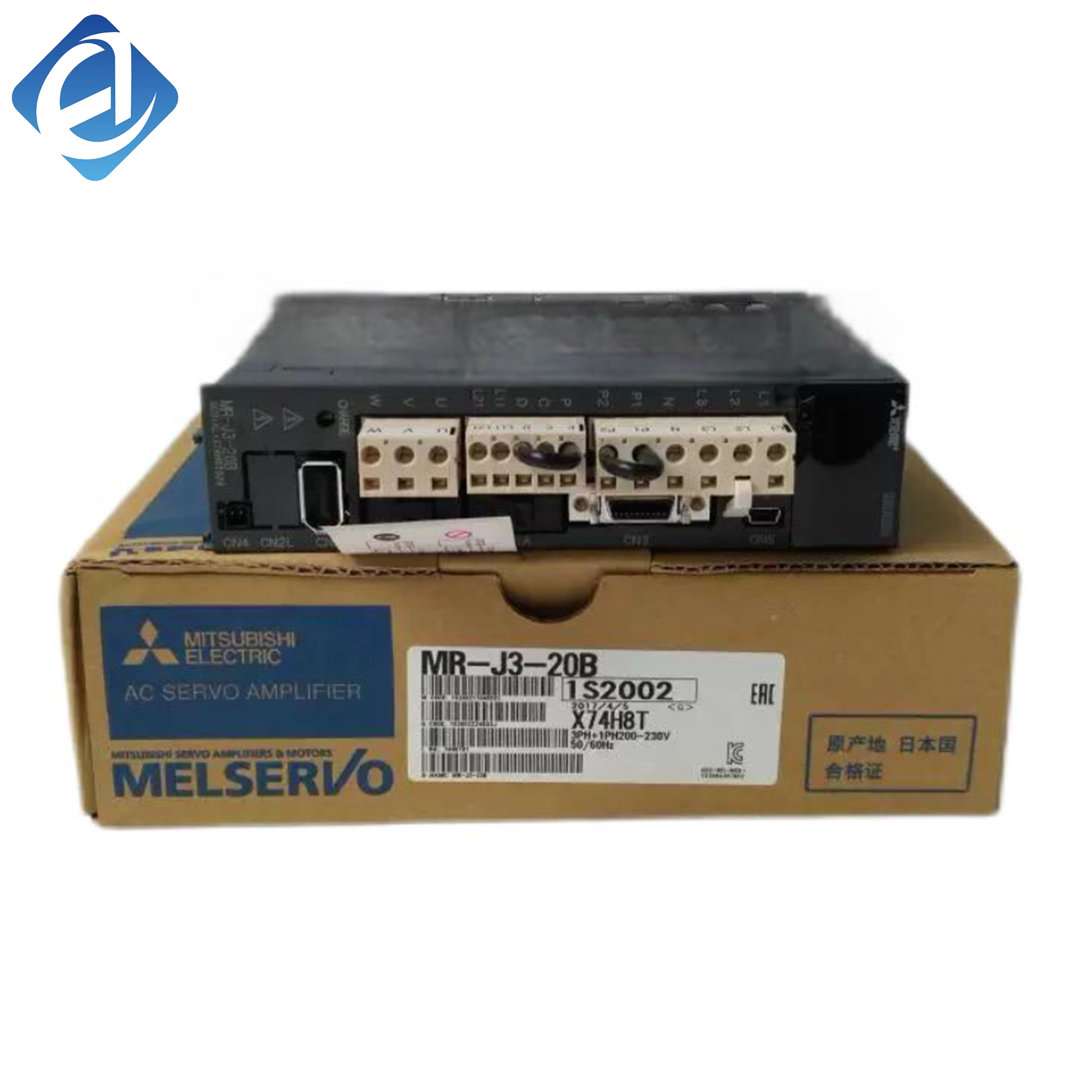 New Original MR-J3-20B MELSERVO-J3 series servo drive with 0.2kW power. It adopts high-performance digital control, offering fast response and high-precision positioning. Integrated comprehensive protection functions