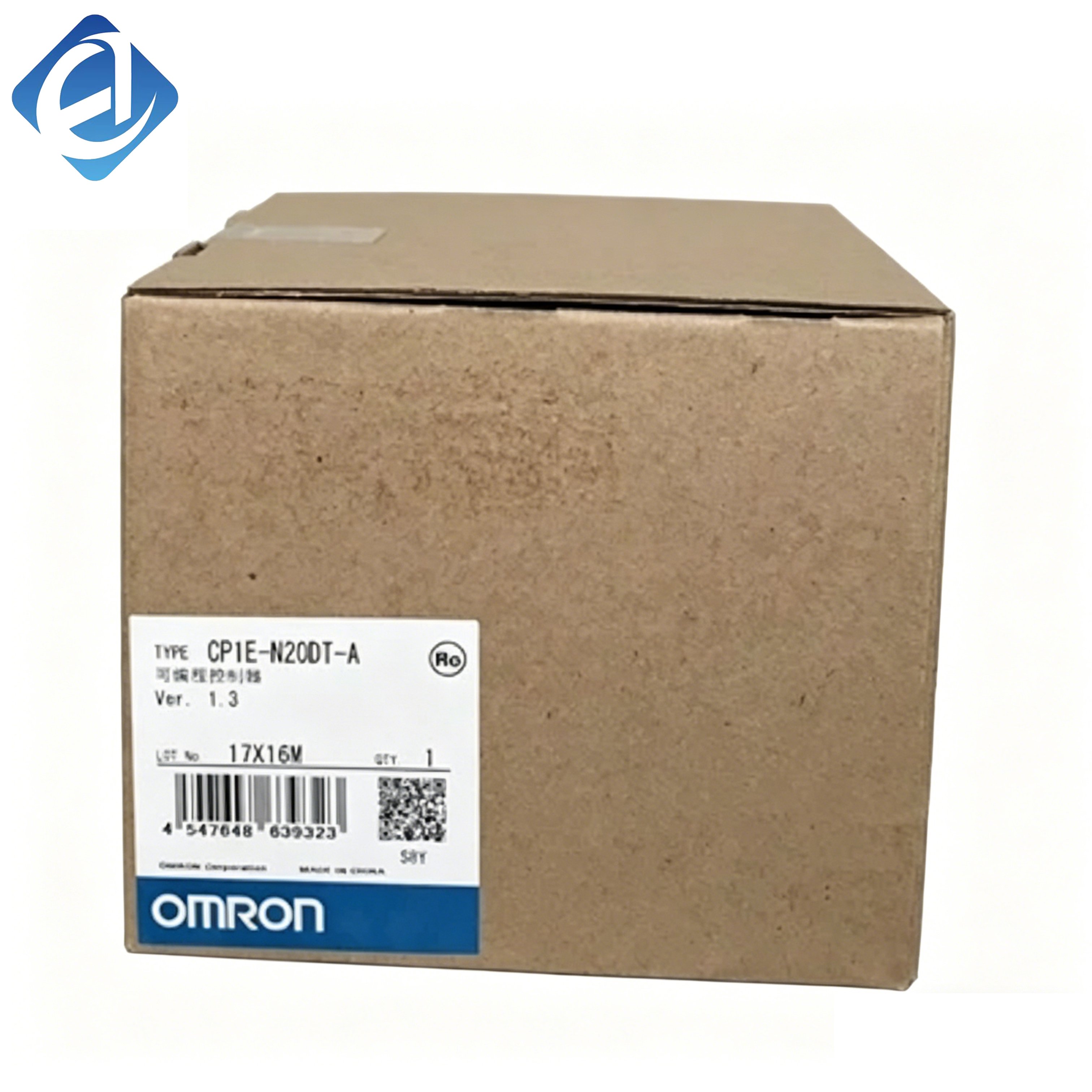 New Original CP1E-N20DT-A Omron CP1E Series PLC Controller, core logic control unit for small industrial automation machinery and production lines.