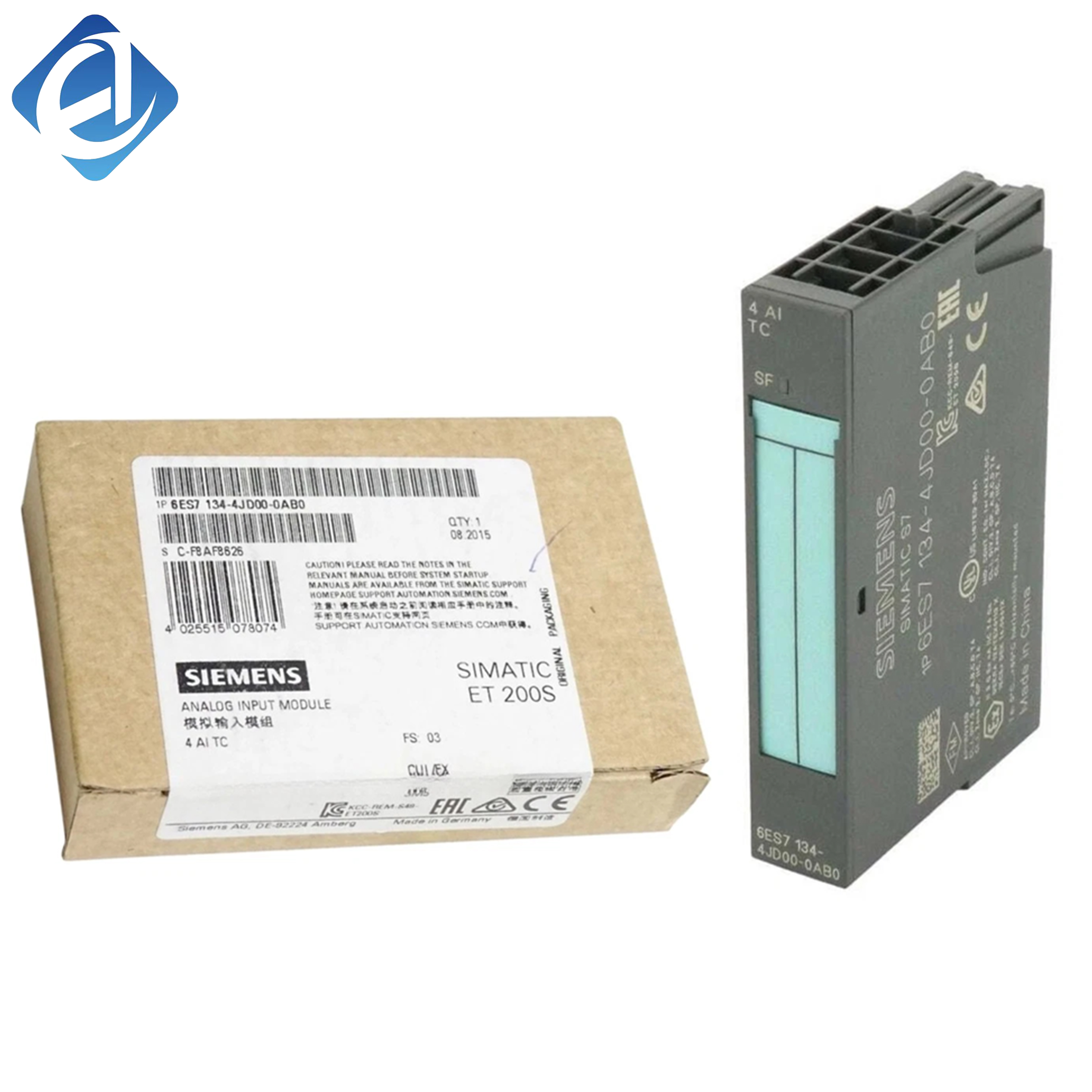 New Original 6ES7 134-4JD00-0AB0 6ES7134-4JD00-0AB0 ET200S analog input module, high-precision analog signal acquisition, supports PROFIBUS DP bus. Stable data transmission, hot-swappable design, convenient wiring and system expansion,