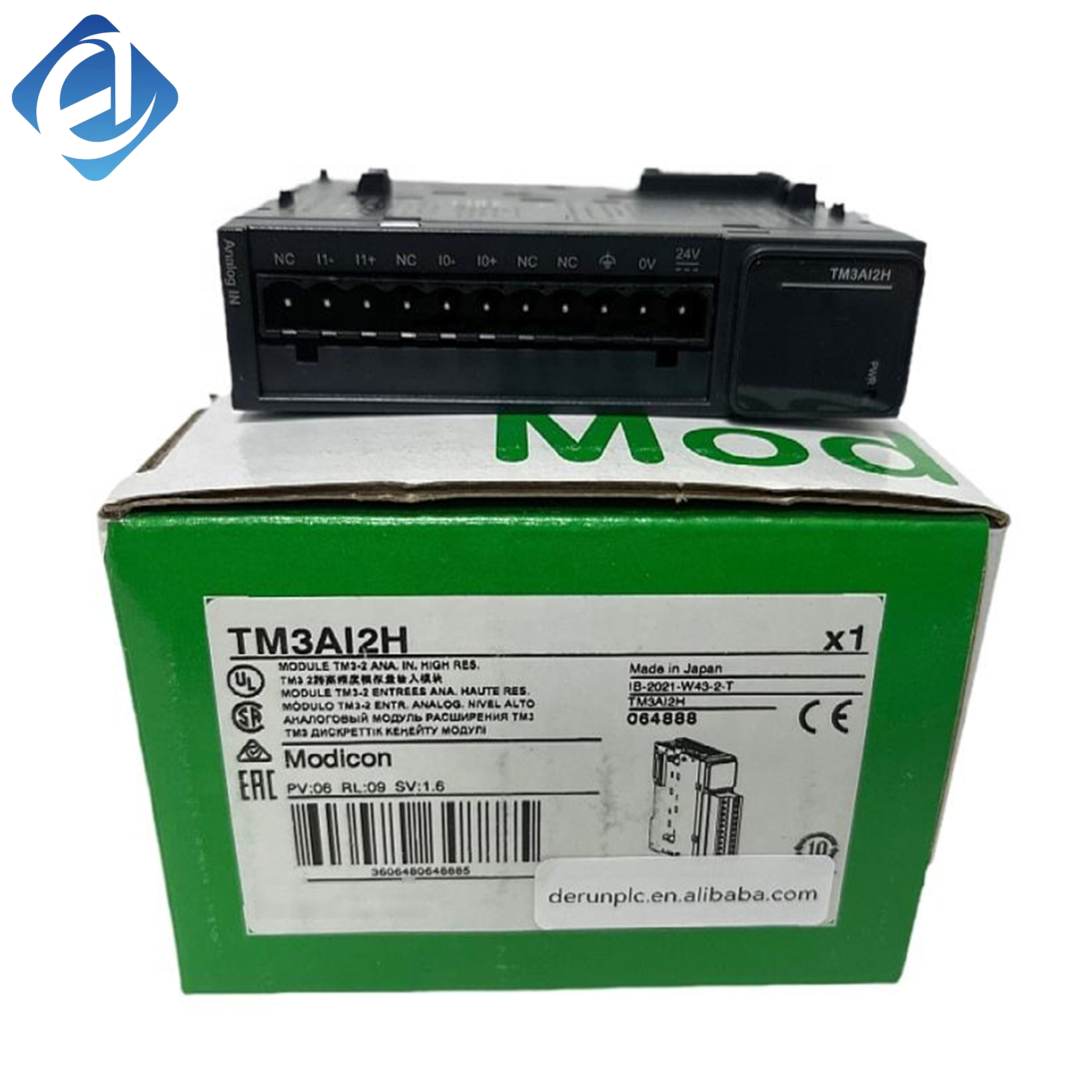 New Original TM3AI2H TM3 series analog input module, 2 high-precision analog channels, supports voltage and signal collection, high anti-interference performance, matched with Modicon PLC, used for industrial analog data acquisition