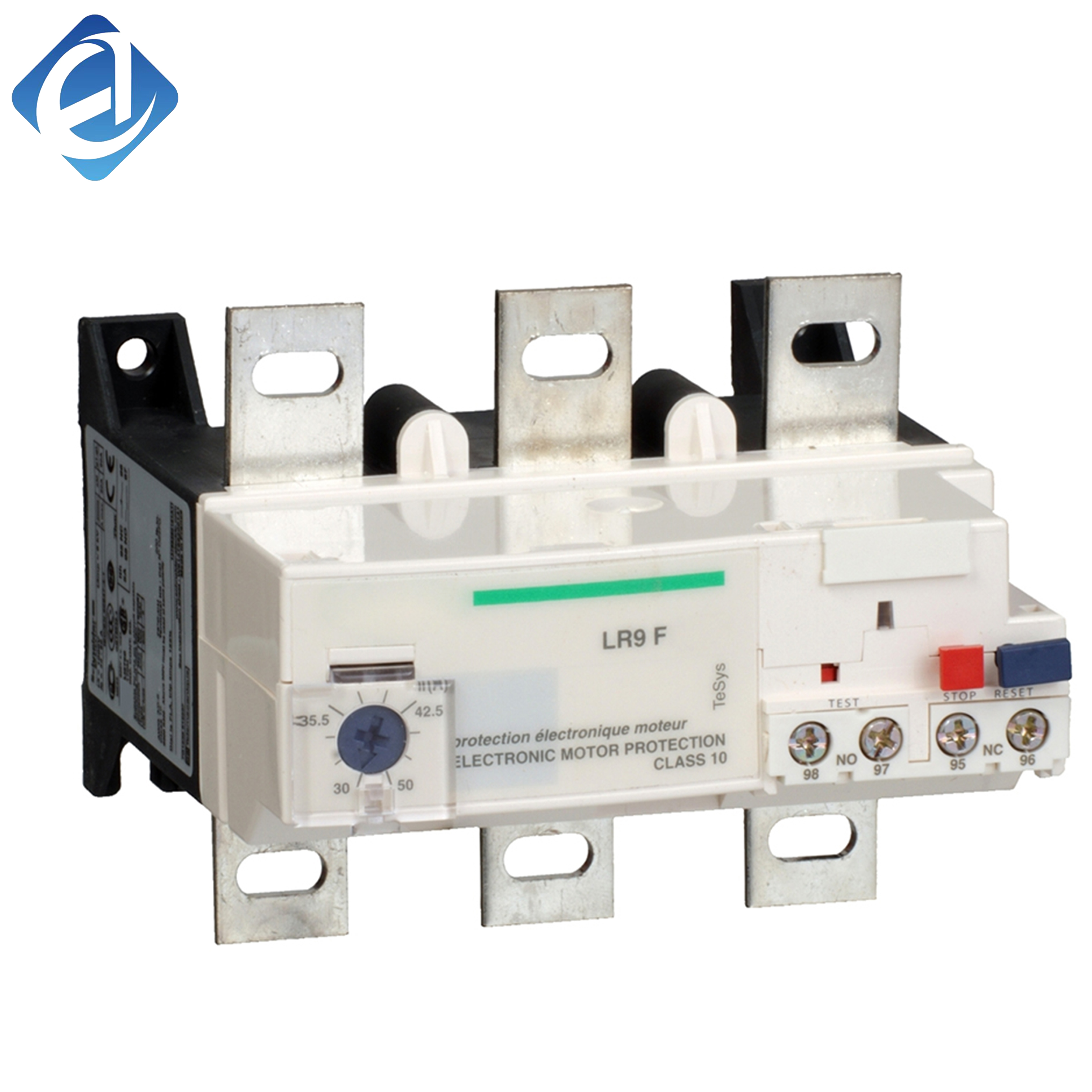 New Original LR9F5367 TeSys LRF series electronic thermal overload relay, 60-100A adjustable, Class 10, 1000V AC, motor overload/phase loss protection, for LC1F contactors, IP20, manual reset, industrial motor