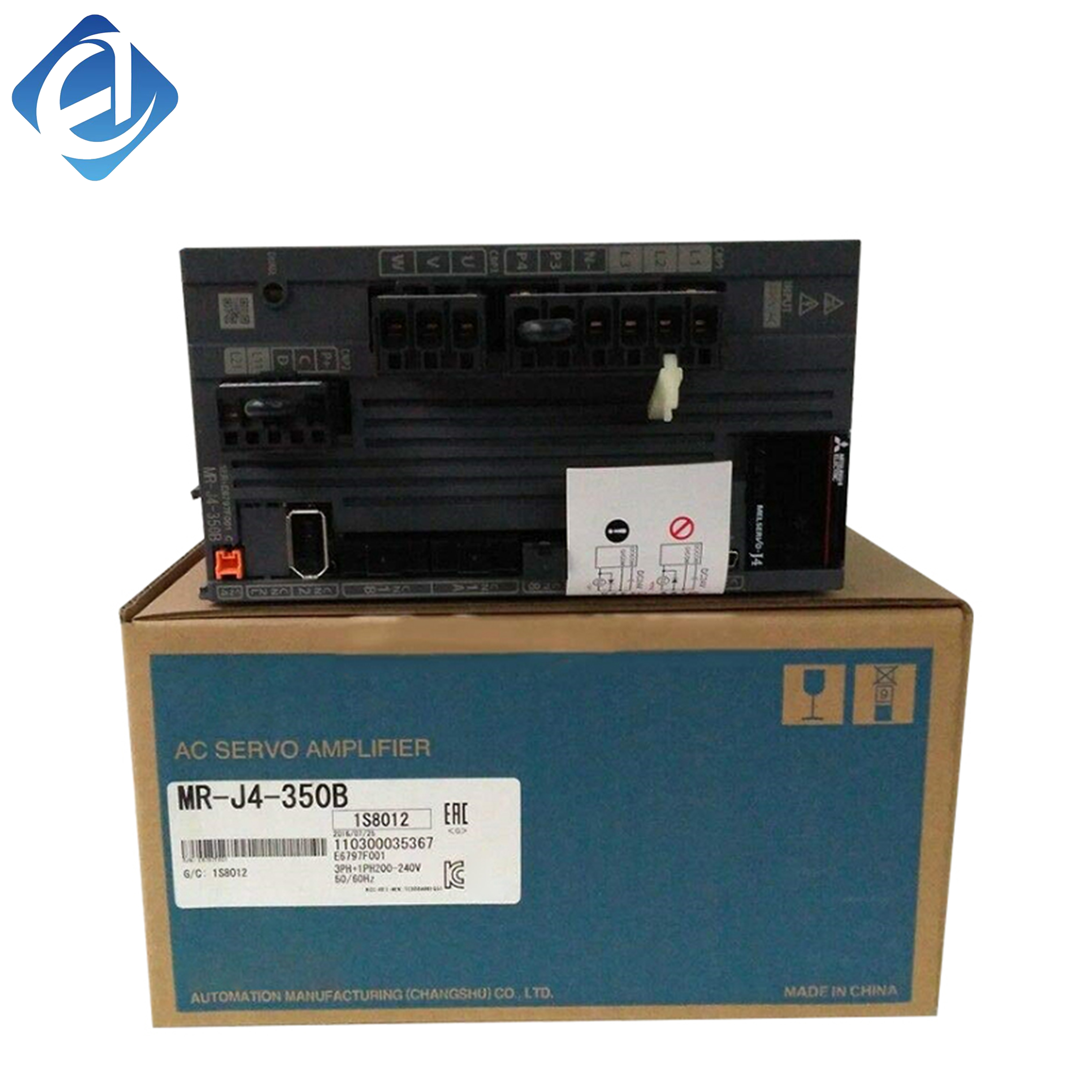 New Original MR-J4-350B MR-J4 series 3.5kW servo amplifier. With high response and precise control, it supports SSCNET III/H communication