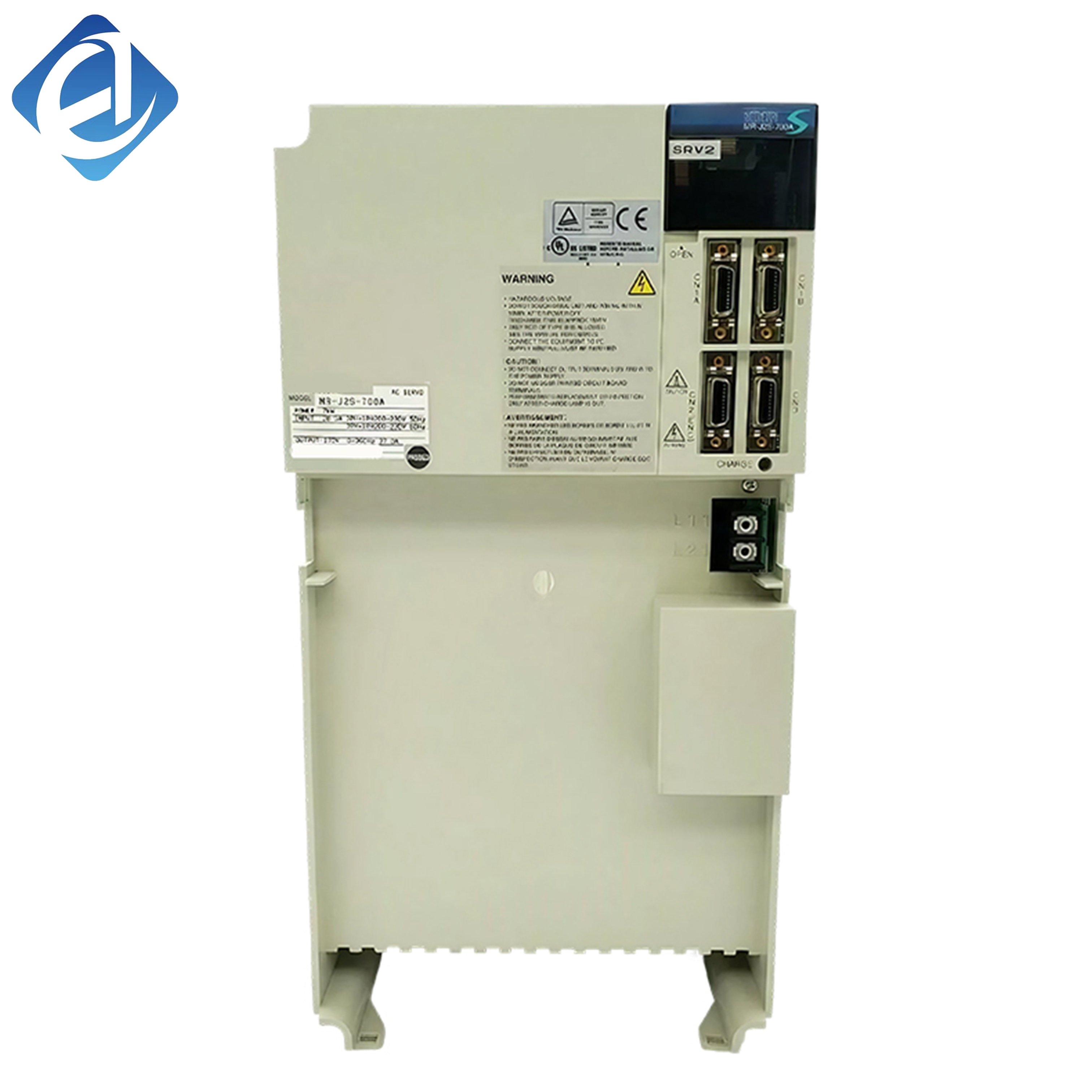 New Original MR-J2S-700A MELSERVO-J2S series 7kW high-power servo drive. It provides high-precision position, speed and torque control with strong overload capacity and fast dynamic response. Equipped with comprehensive safety protection