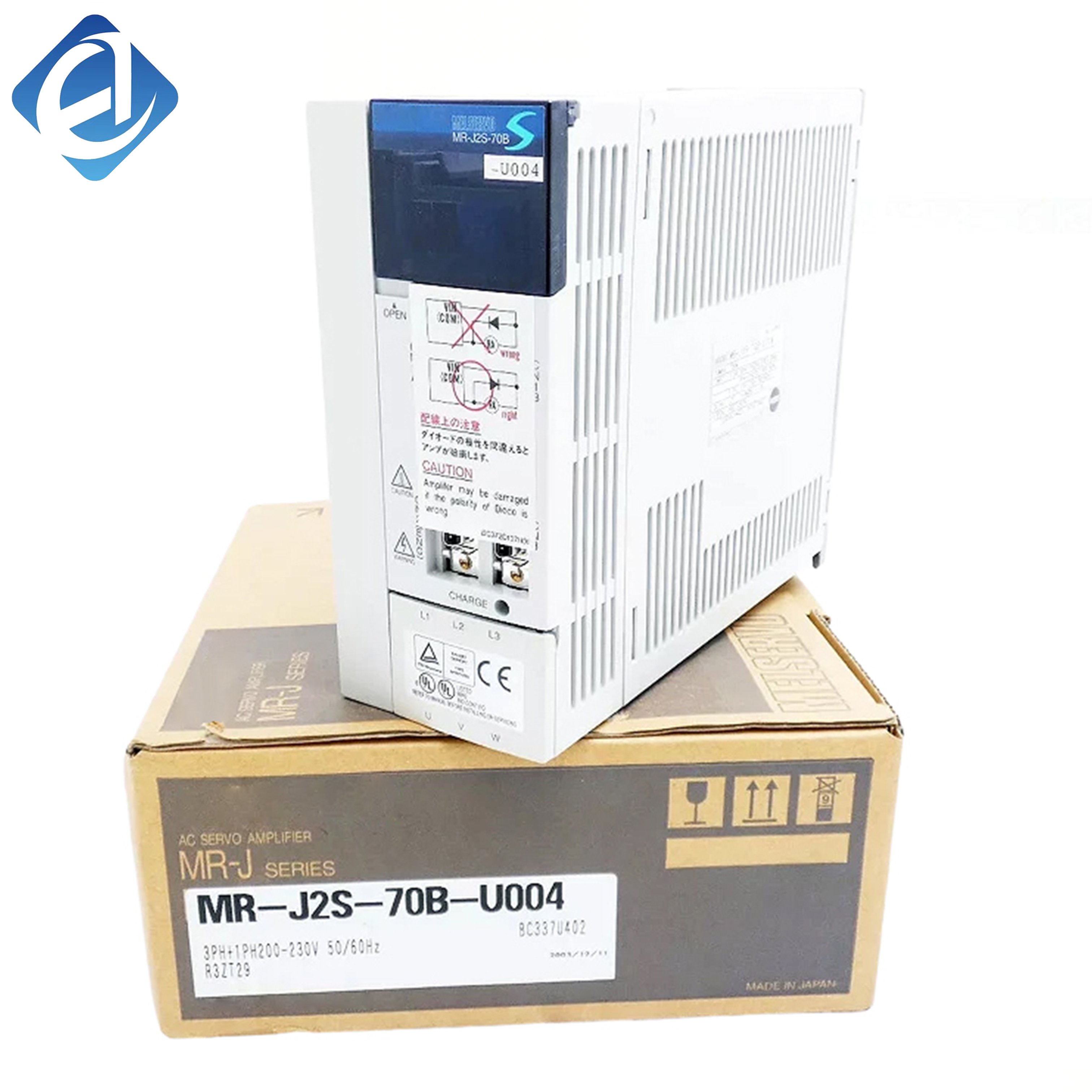 New Original MR-J2S-70B-U004 MR-J2S series 700W special type servo drive. It supports high-precision position, speed and torque control with fast response and stable operation performance. Built with complete protection circuits 