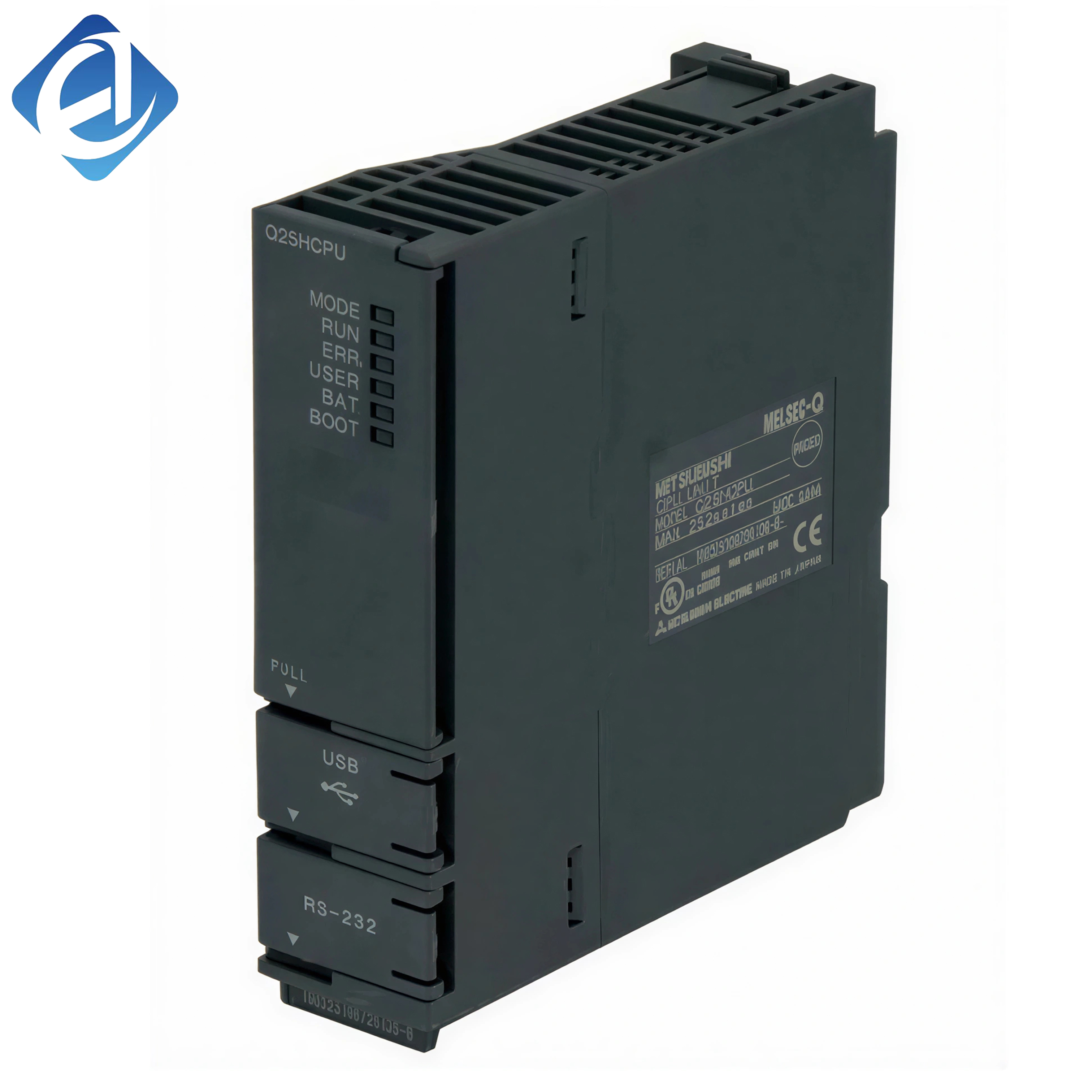 New Original Q25HCPU Q series high-performance CPU module. Powerful processing capacity, acts as the core controller for complex industrial automation and production line control systems.