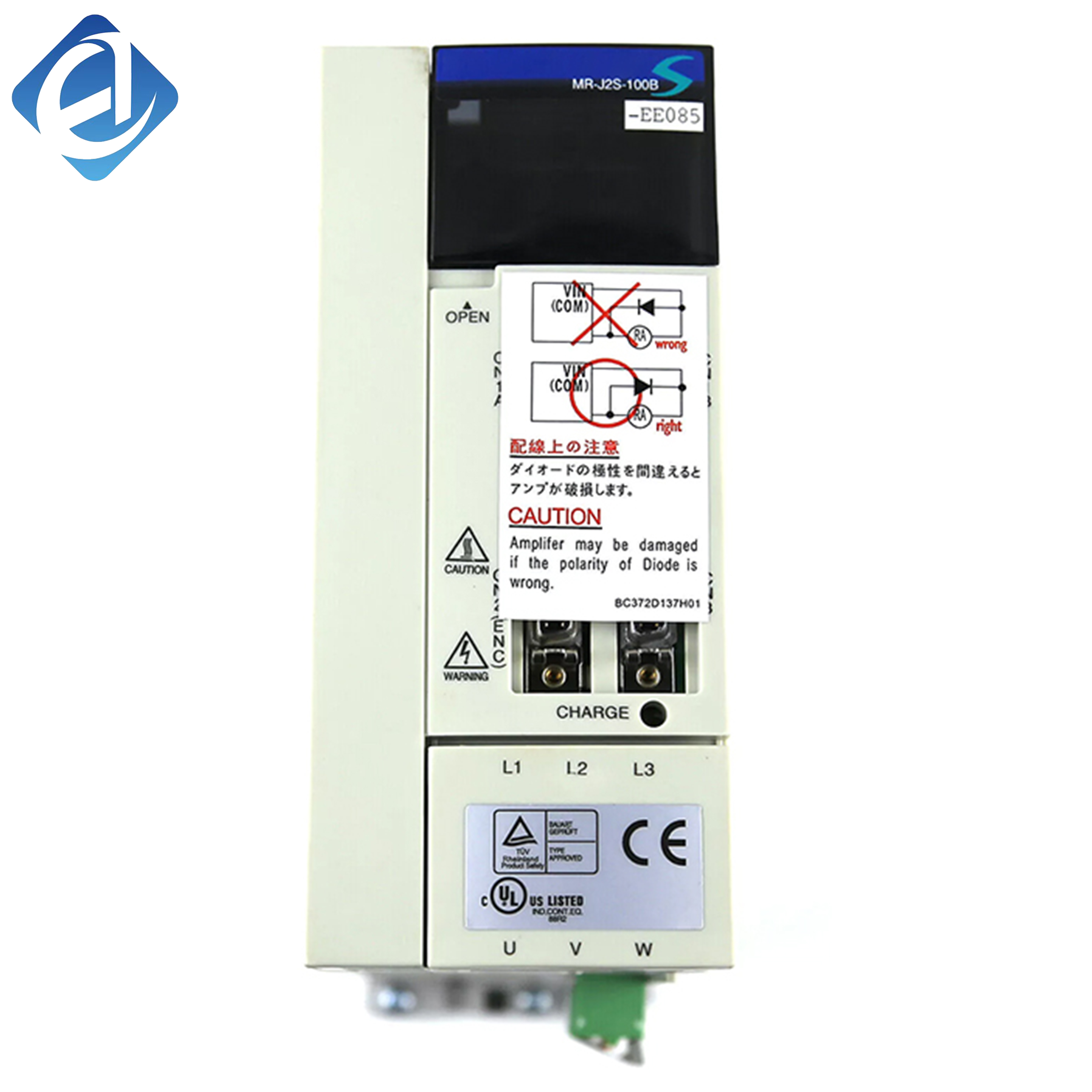 New Original MR-J2S-100A4 MR-J2S series 1kW servo drive amplifier for 400V high voltage. It delivers high-precision position, speed and torque control with fast response and stable running performance. Built with comprehensive protection functions