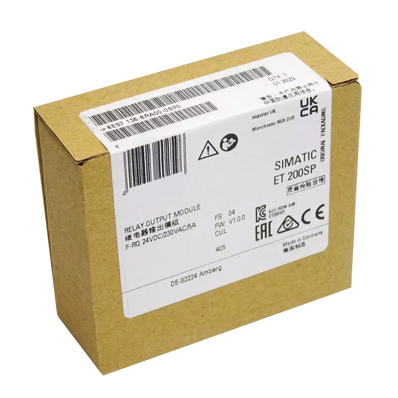 وحدة إخراج رقمية آمنة ضد الأعطال، أصلية جديدة، الموديل 6ES7 136-6RA00-0BF0 و6ES7136-6RA00-0BF0، مخصصة لسلسلة وحدات التحكم الموزَّعة SIMATIC ET200SP من فئة F لدى شركة Siemens. وقد صُمِّمت هذه الوحدة لتطبيقات السلامة حتى مستوى الأداء PL e وفق المعيار EN ISO 13849-1، ومستوى السلامة SIL 3 وفق المعيار IEC 61508.