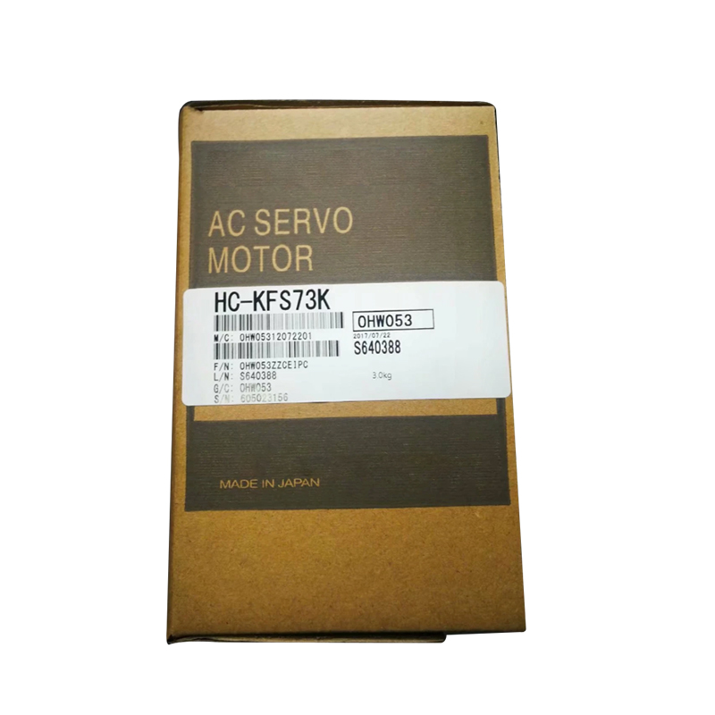 محرك سيرفو أصلي جديد من سلسلة HC-KFS بقدرة 750 واط طراز HC-KFS73K. انertia منخفض، تشغيل سلس، ودقة عالية في التموضع. هيكل متين، ويُستخدم على نطاق واسع في أنظمة التحكم بالمحركات الميكانيكية لأتمتة المصانع.