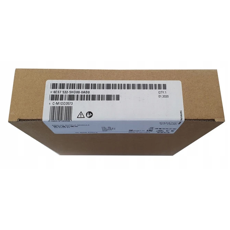 New Original 6ES7 532-5HD00-0AB0 6ES7532-5HD00-0AB0 analog output module for Siemens SIMATIC S7‑1500 series PLC. Features 4 analog output channels supporting voltage/current signals, high precision