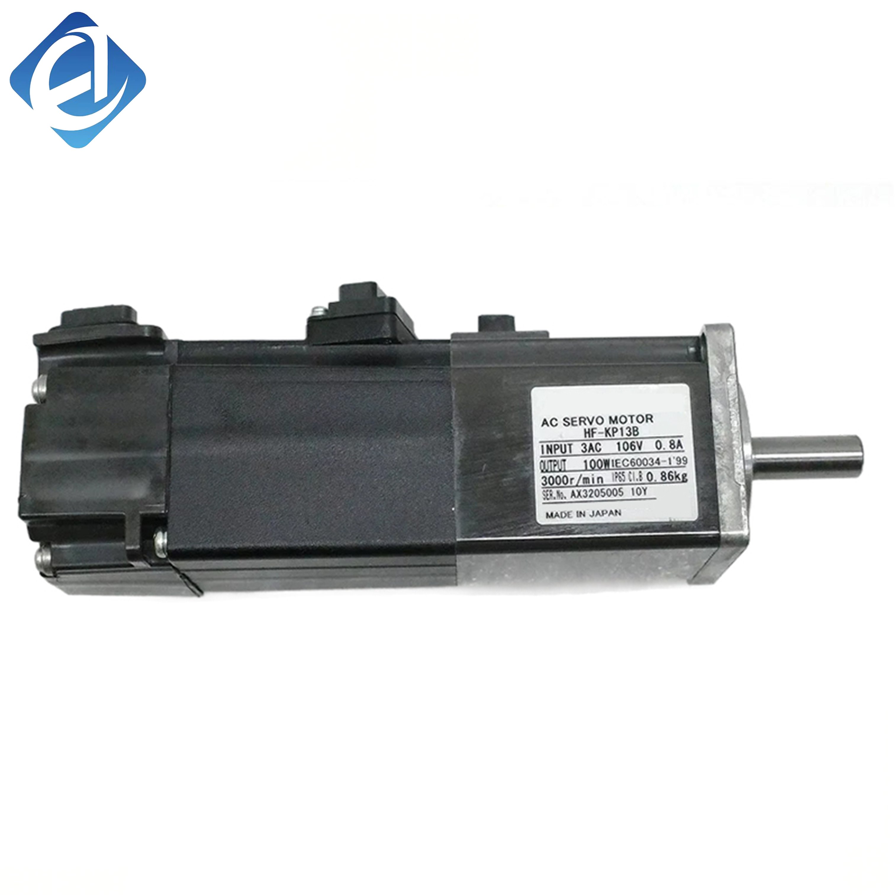 Új, eredeti HF-KP13B HF-KP sorozatú, alacsony tehetetlenségű, 100 W-os váltakozóáramú szervomotor fékkel. Kompatibilis az MR-J3 szervohajtással, magas pontosságú pozicionálást, sima működést és gyors dinamikus választ biztosít. Kompakt szerkezet.