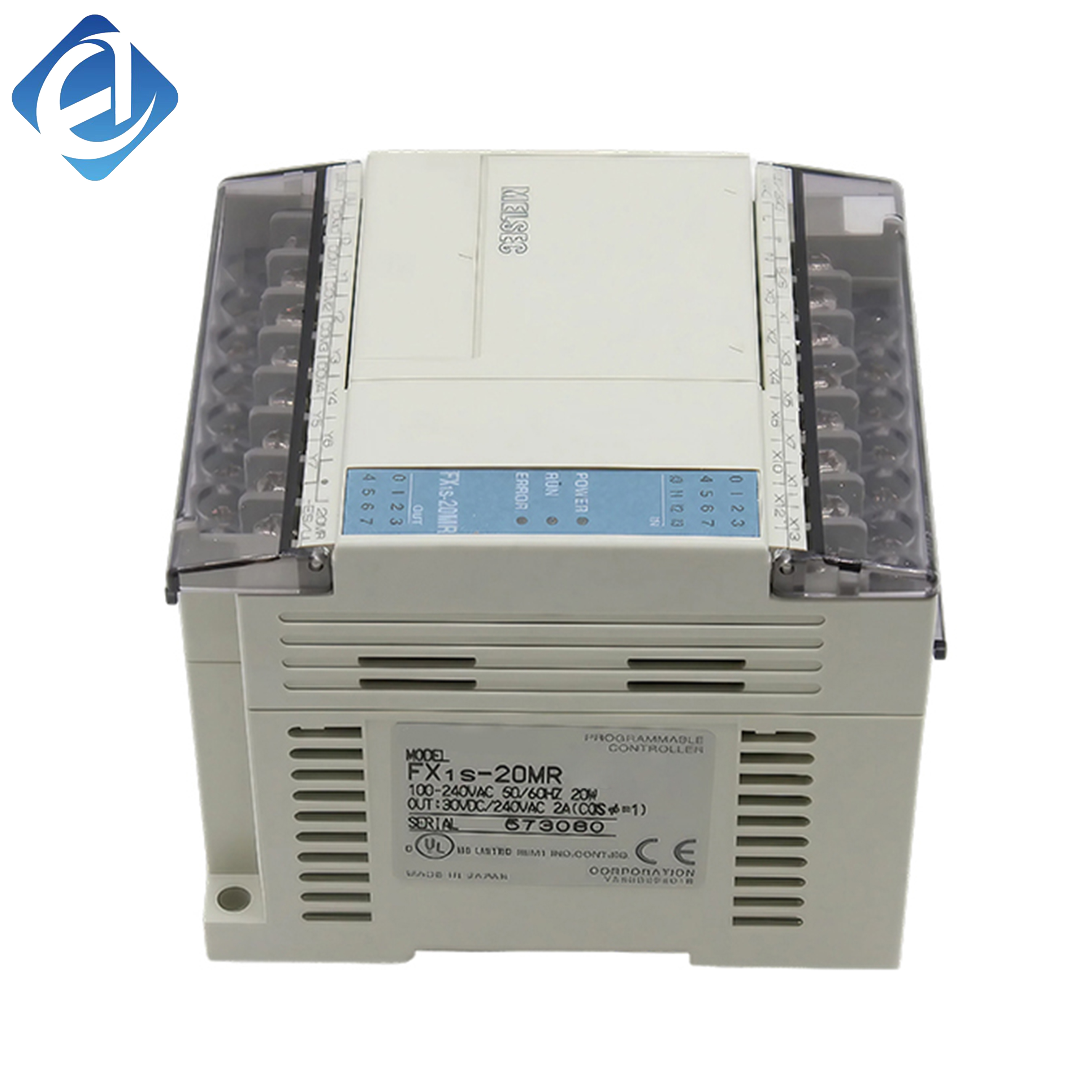 وحدة تحكم منطقية قابلة للبرمجة (PLC) مدمجة من سلسلة Mitsubishi FX1S الأصلية الجديدة، الموديل FX1S-20MR، مع مخرجات ريلاي، ونقاط إدخال/إخراج مدمجة، وأداء مستقر، وتُستخدم على نطاق واسع في أنظمة التحكم الآلي الصغيرة.