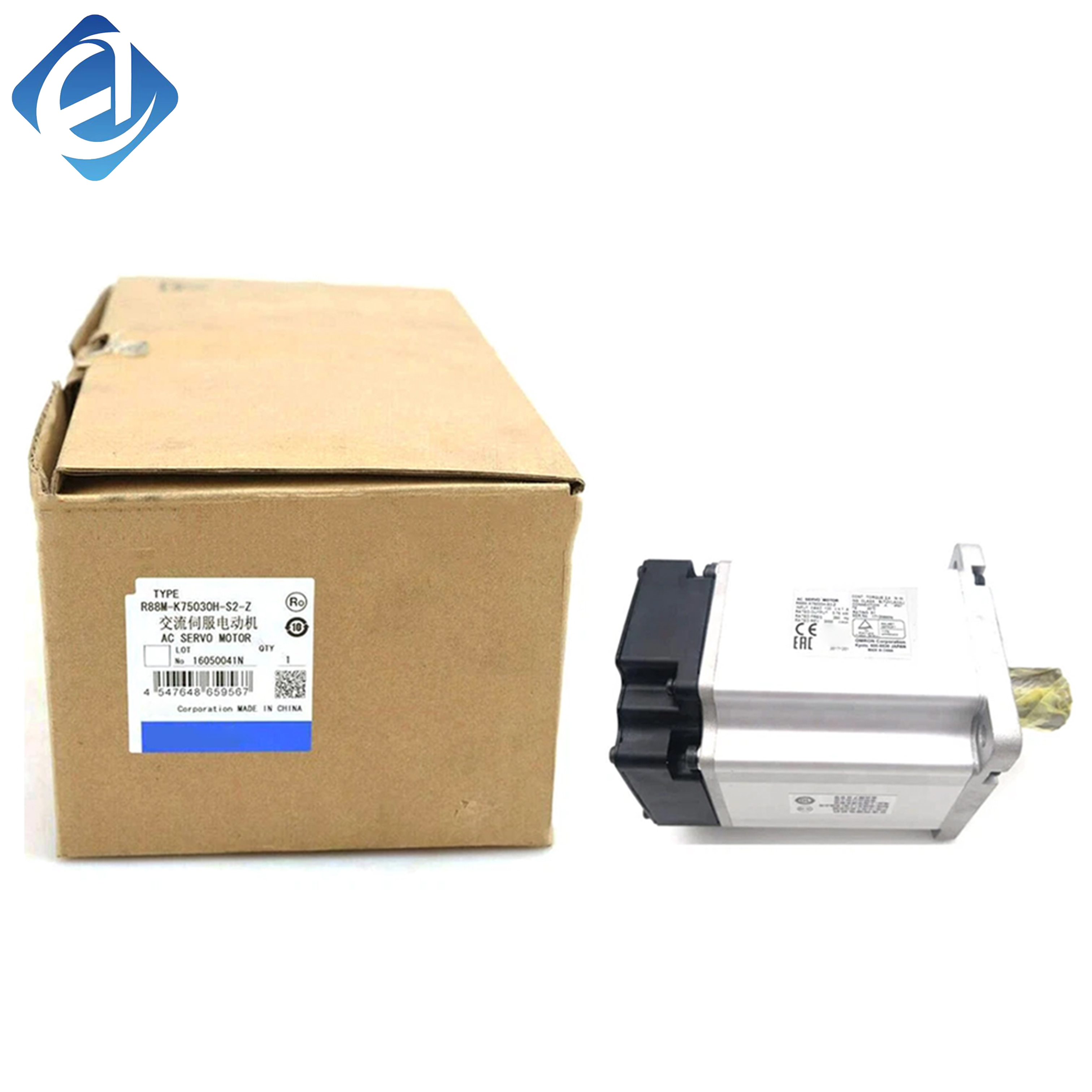New Original R88M-K75030H-S2-Z Omron R88M-K series AC servo motor, used for precise positioning, speed control and linkage motion in industrial automation machinery.