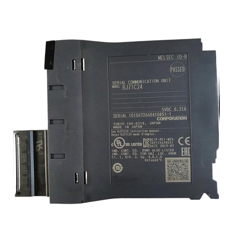 وحدة اتصال تسلسلي أصلية جديدة من سلسلة iQ-R RJ71C24، تدعم نقل الإشارات عبر RS232/485. متوافقة مع بروتوكولات صناعية متعددة، وتوفر انتقال بيانات مستقر. تُستخدم في ربط المعدات ببعضها البعض