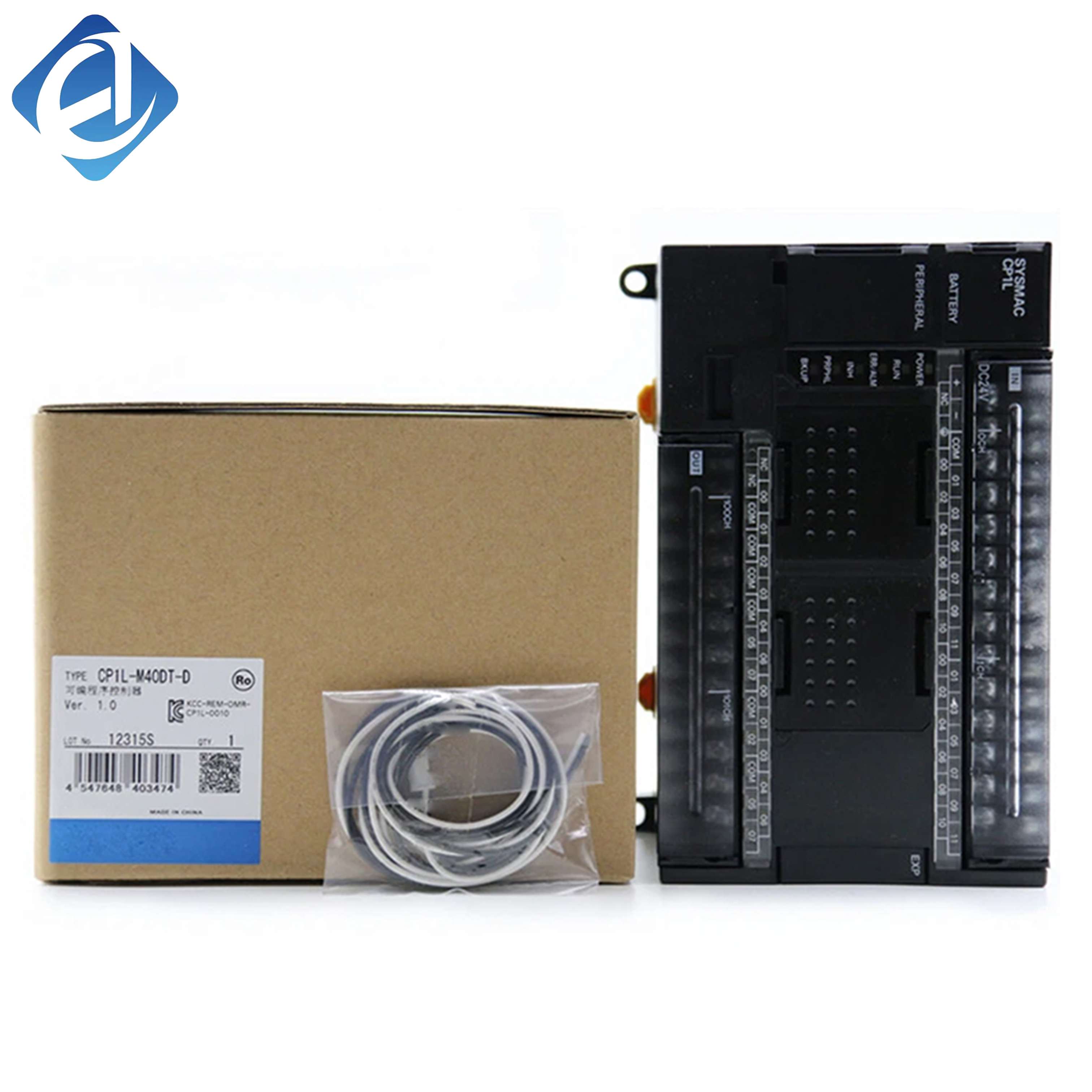 New Original Omron CP1L-M40DT-D compact PLC with abundant I/O points, fast response and stable performance. It supports logic control and communication, applicable to small automation equipment and factory production line control.